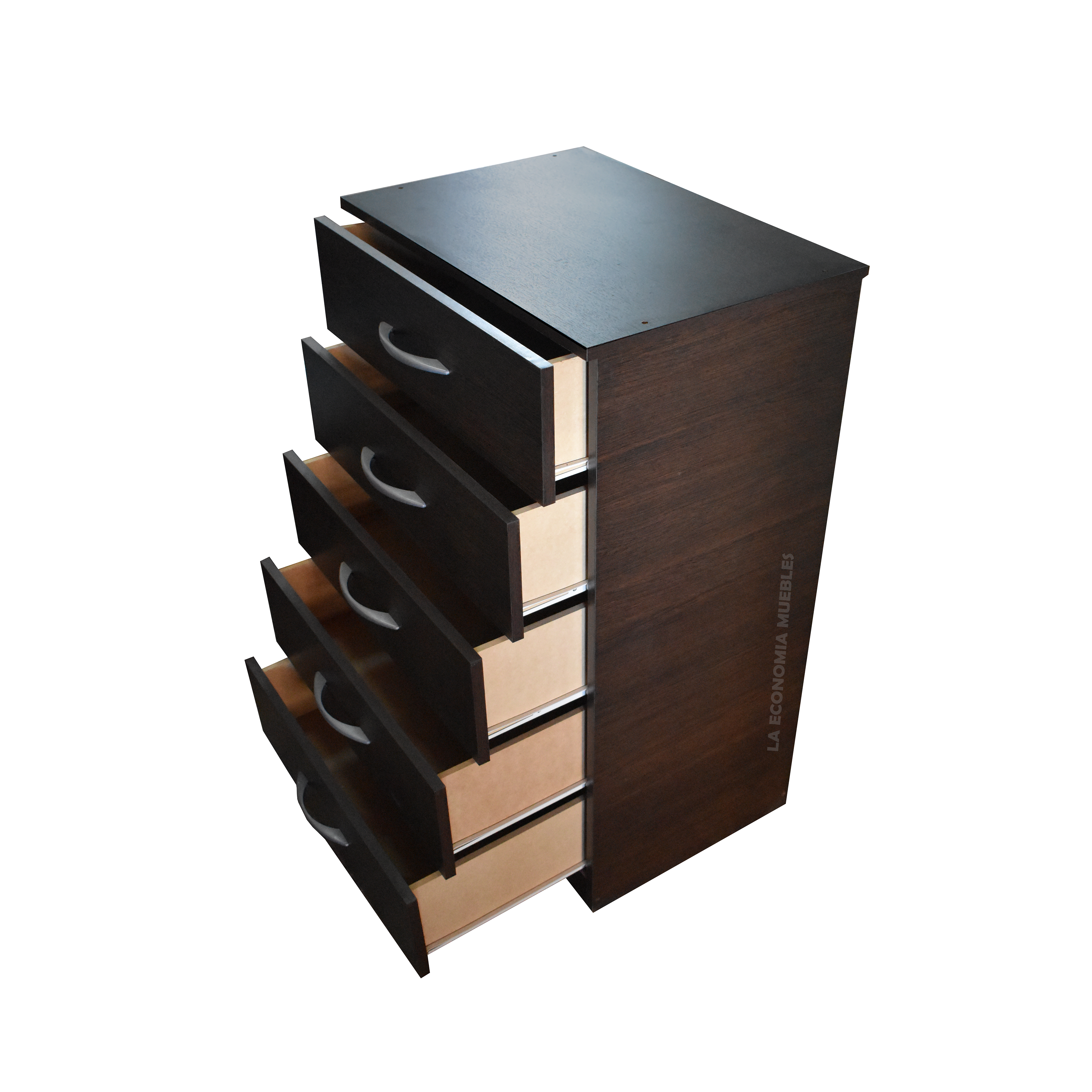 Chifonier de cinco cajones con guías metálicas. Colores a elección.