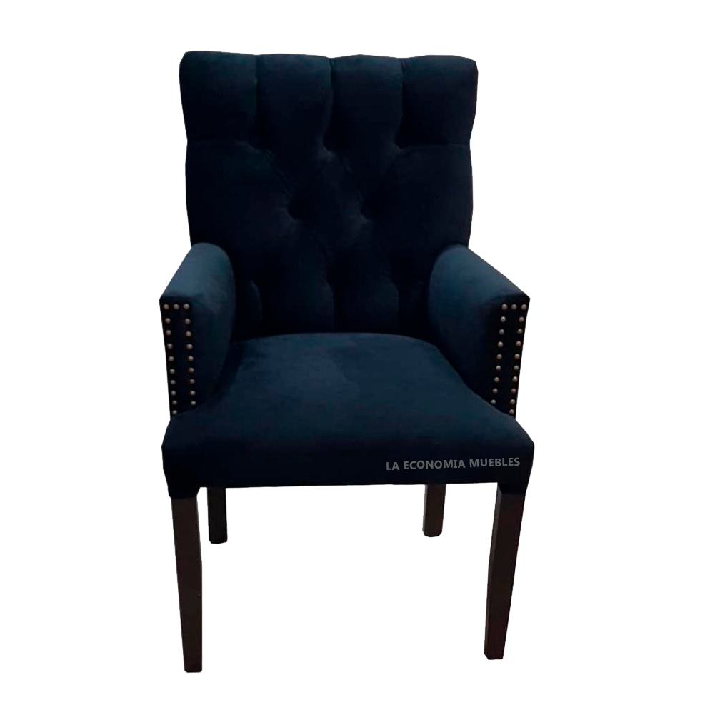 Sillón con apoya brazo tapizado en chenille, pana , talampaya, colores a elección.