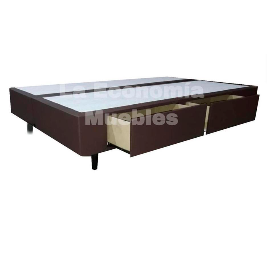 Sommier (box individuales, cajones con guías metálicas), tapizados en eco-cuero.