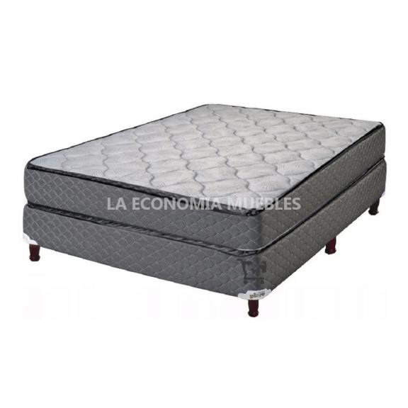 Sommier y colchón de 2 plazas alta densidad Piero con pillow top ( 140 x 190 cm