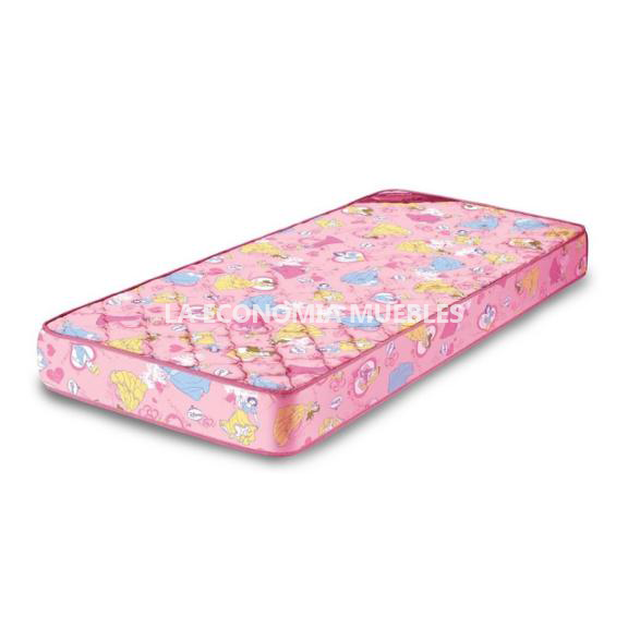 Colchón de 1 plaza Piero Disney ( 80 x 190 x 18 cm ) alta densidad / motivos de princesas de Disney