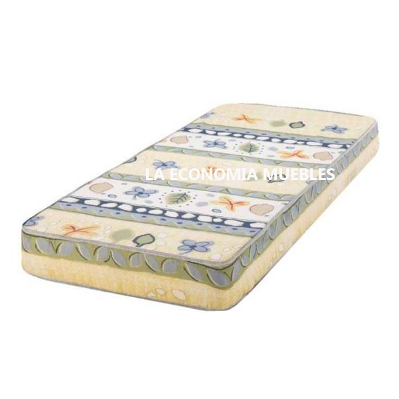 Colchón de 1 plaza ( 80 x 190 x 17 cm ) tela de algodón estampada