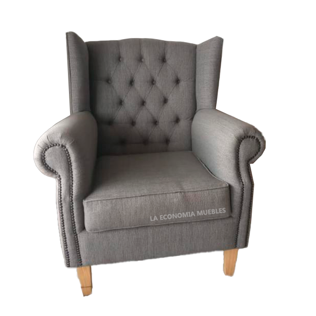 Sillón individual, tapizado en pana , chenille ó talampaya, colores a elección.