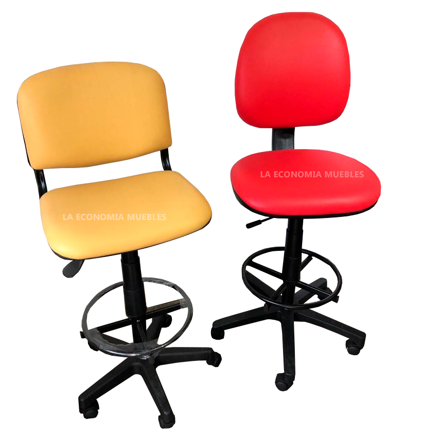 Silla giratoria cajera neumática (adaptación de altura), base negra, tapizados a elección.