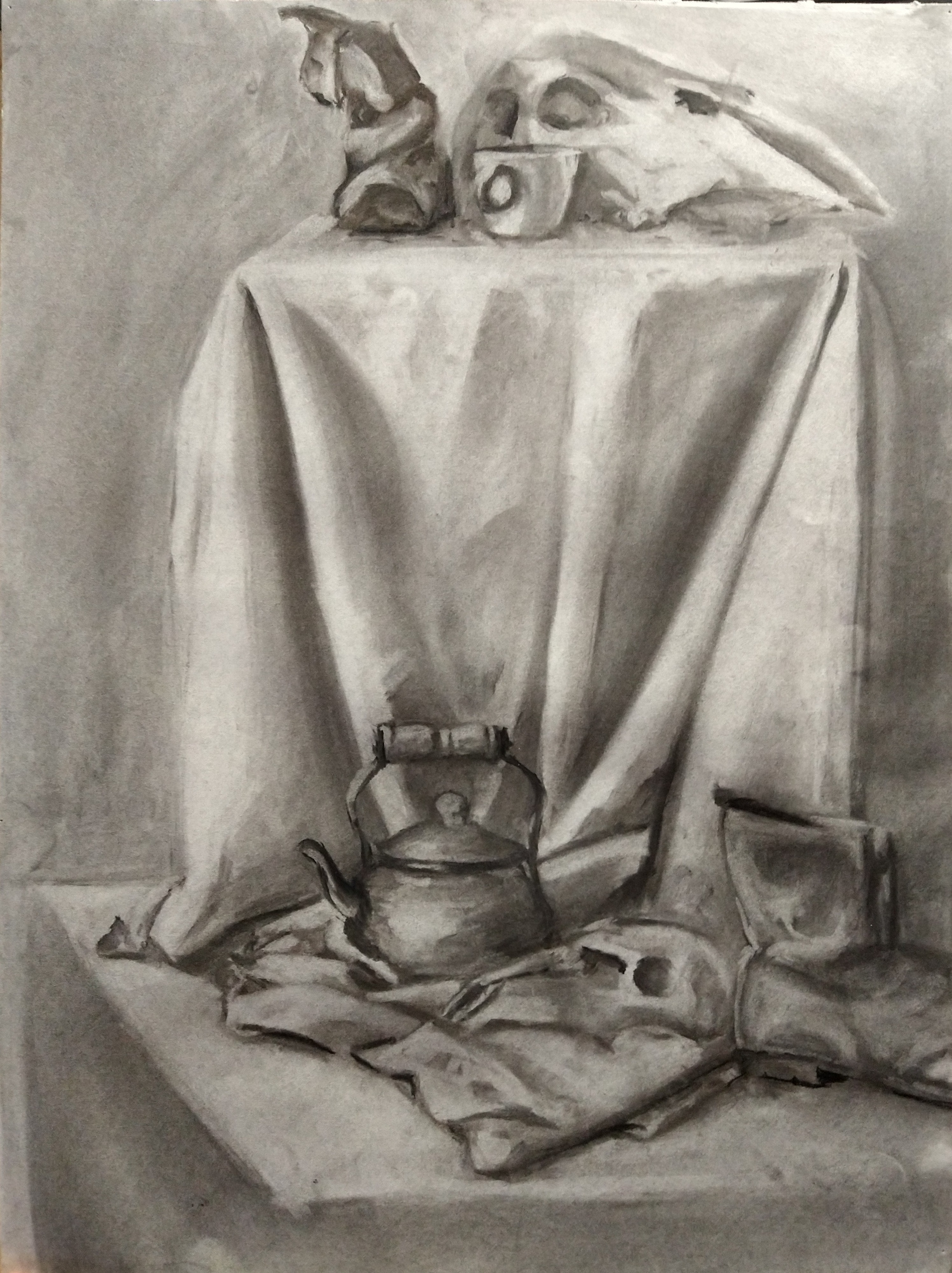 still life - in charcoal