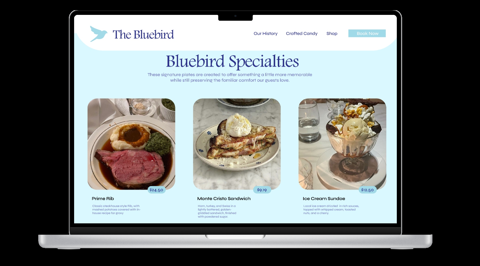 Bluebird - Specialties Menu