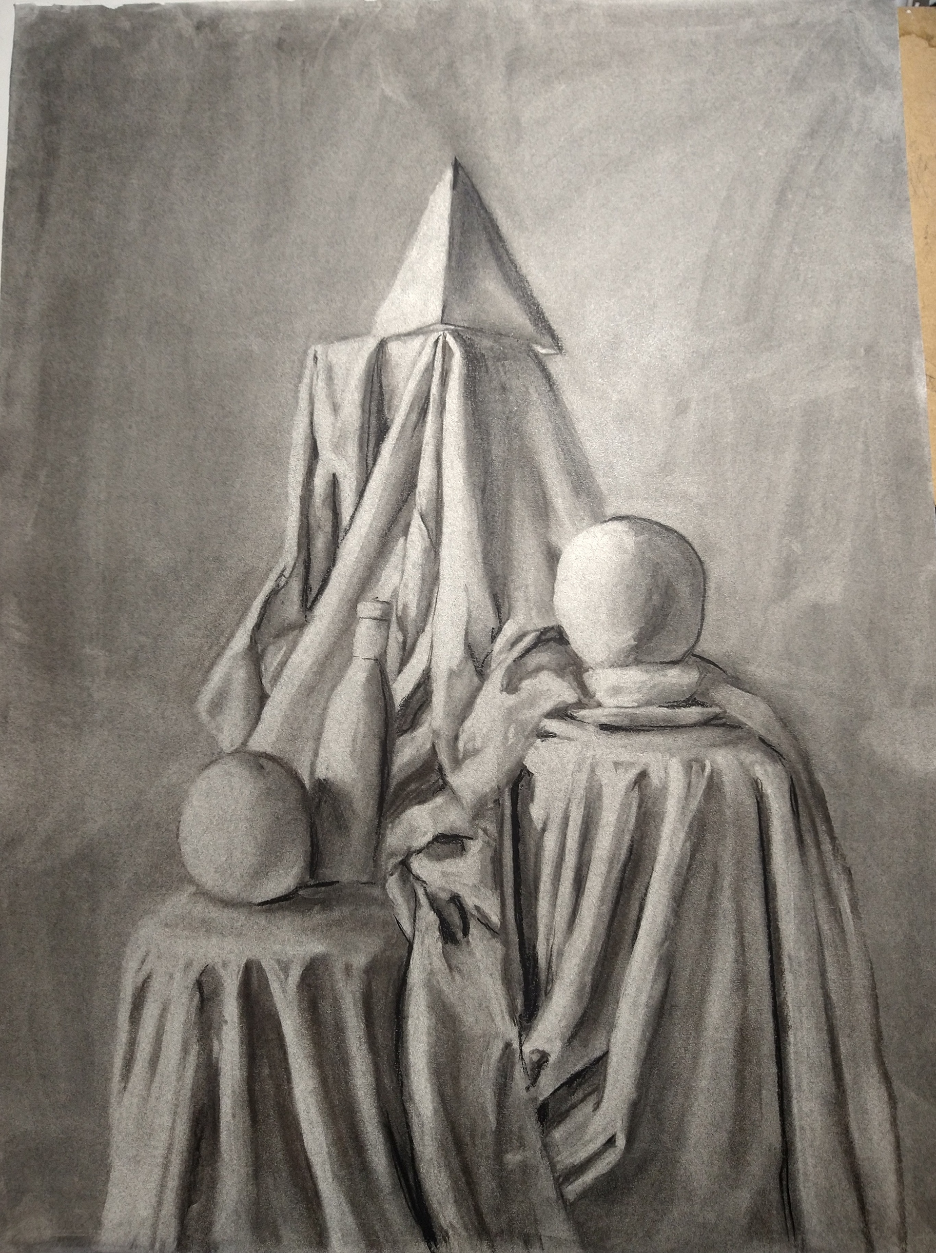 reductive still life study - in charcoal
