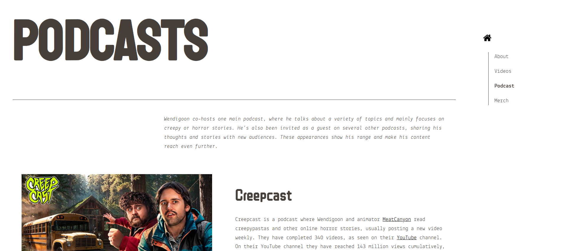 podcast page layout