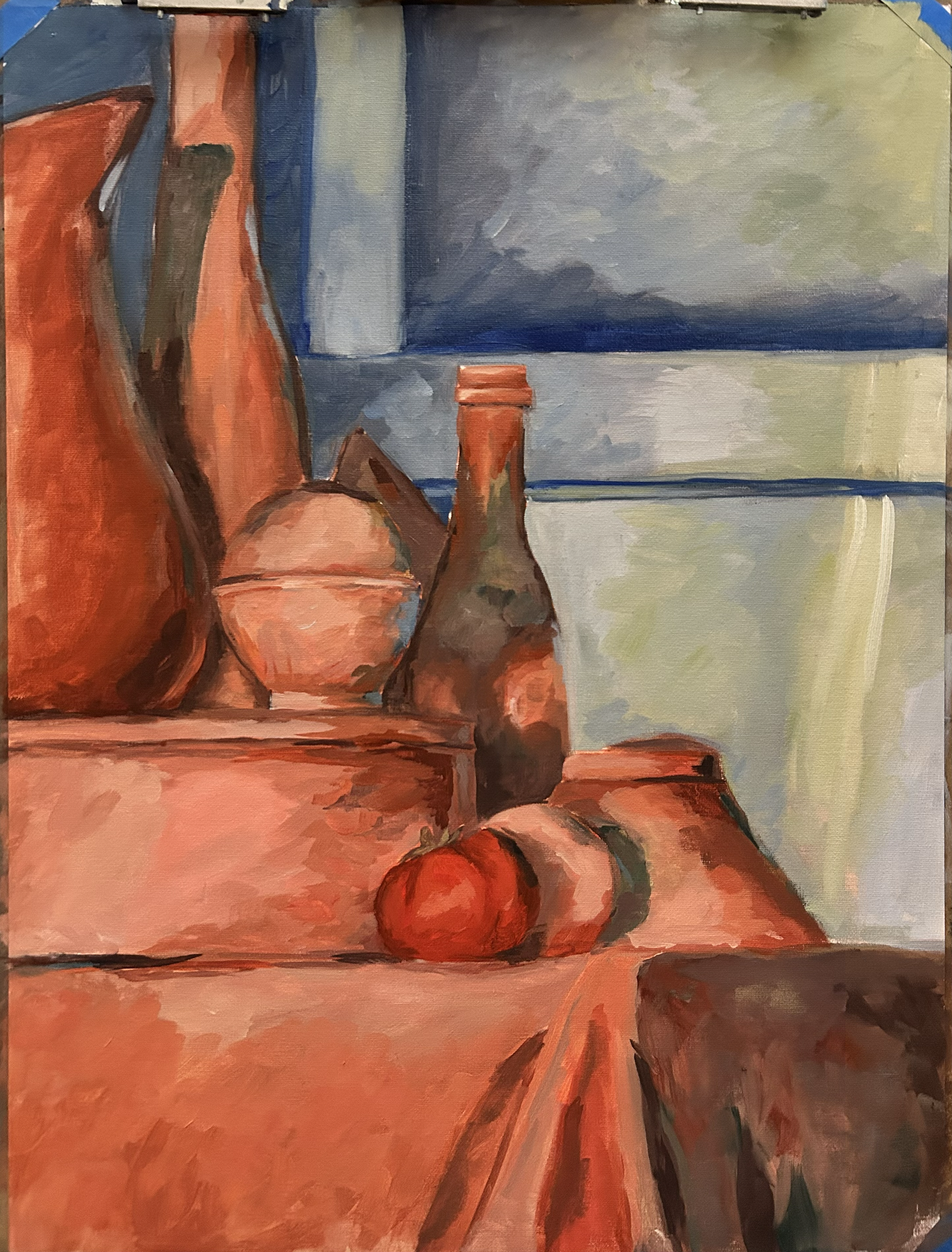 orange and blue still life [ Oil ]