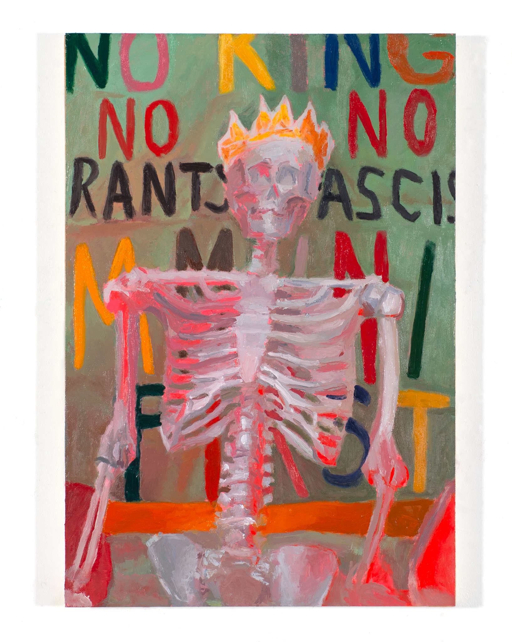 "The Emperor's New Clothes", 2025, Oil on braced panel, 19.5x13.25in