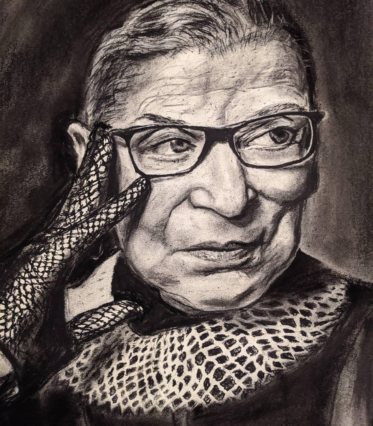 Ruth Bader Ginsburg - based of off photo by Sebastian Kim (2020)