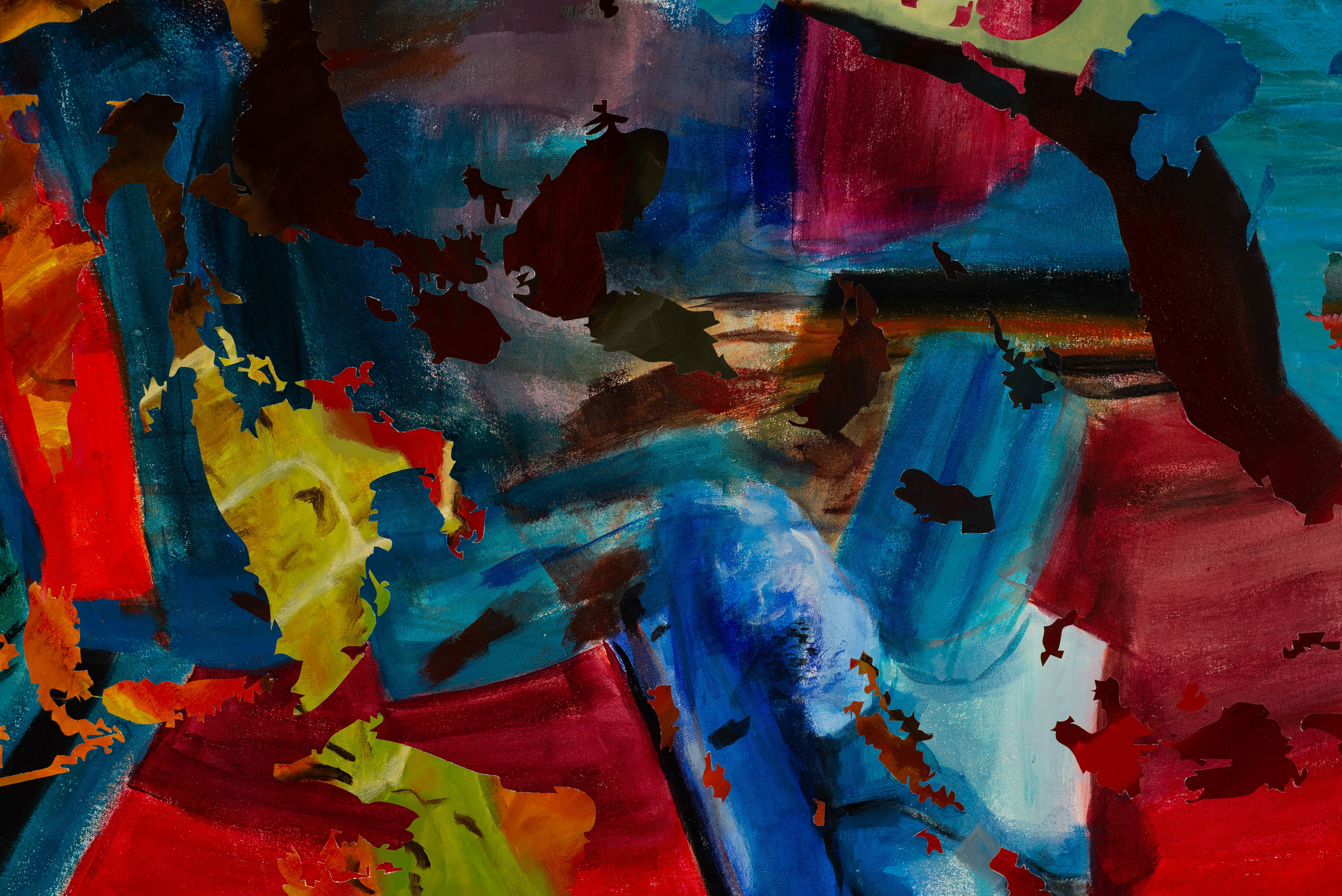 Disrupted Spaces - Acrylic and oil on canvas - detail shot (2025)