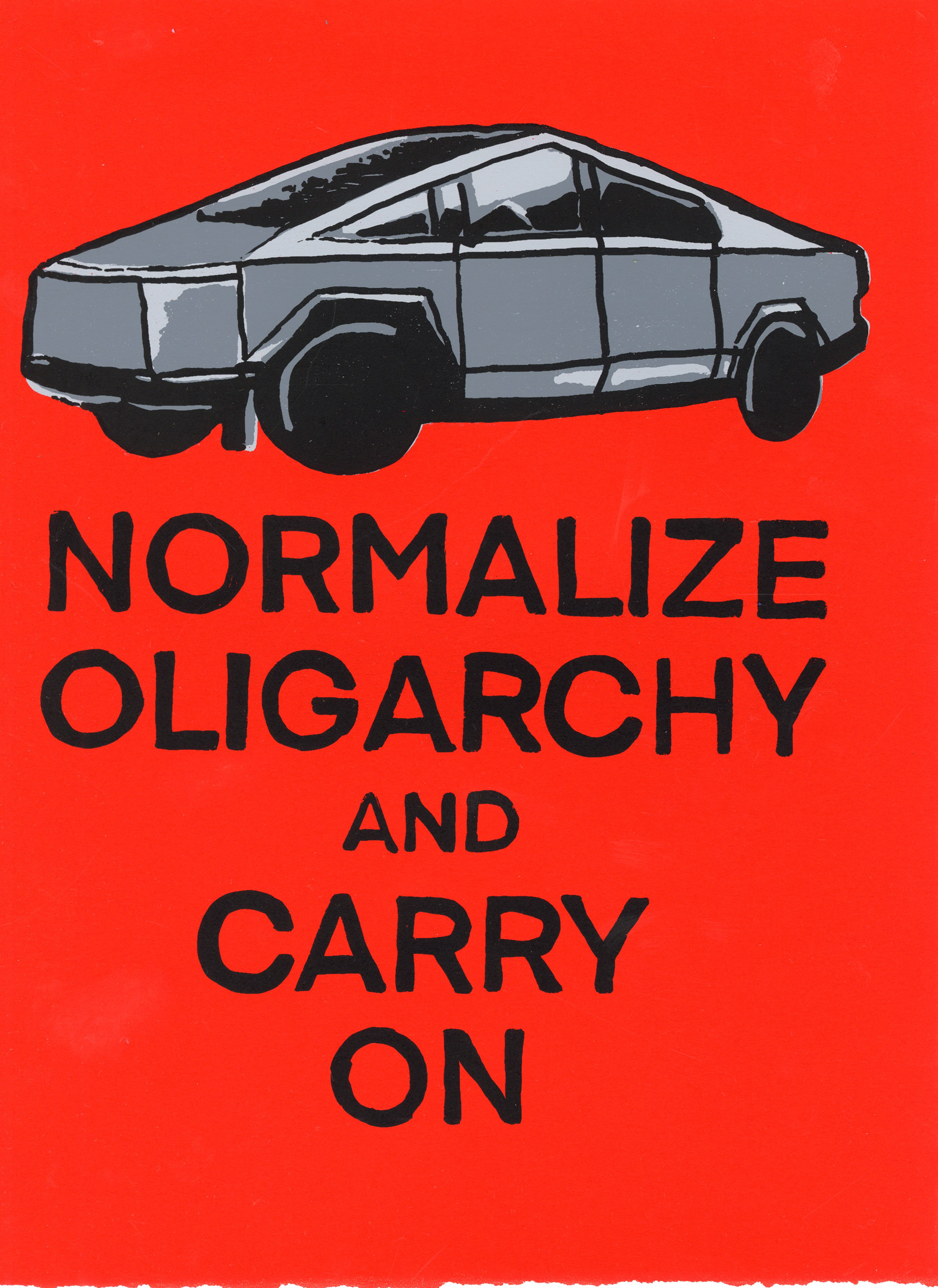 Normalize Oligarchy Screen Print - Red version (2025)