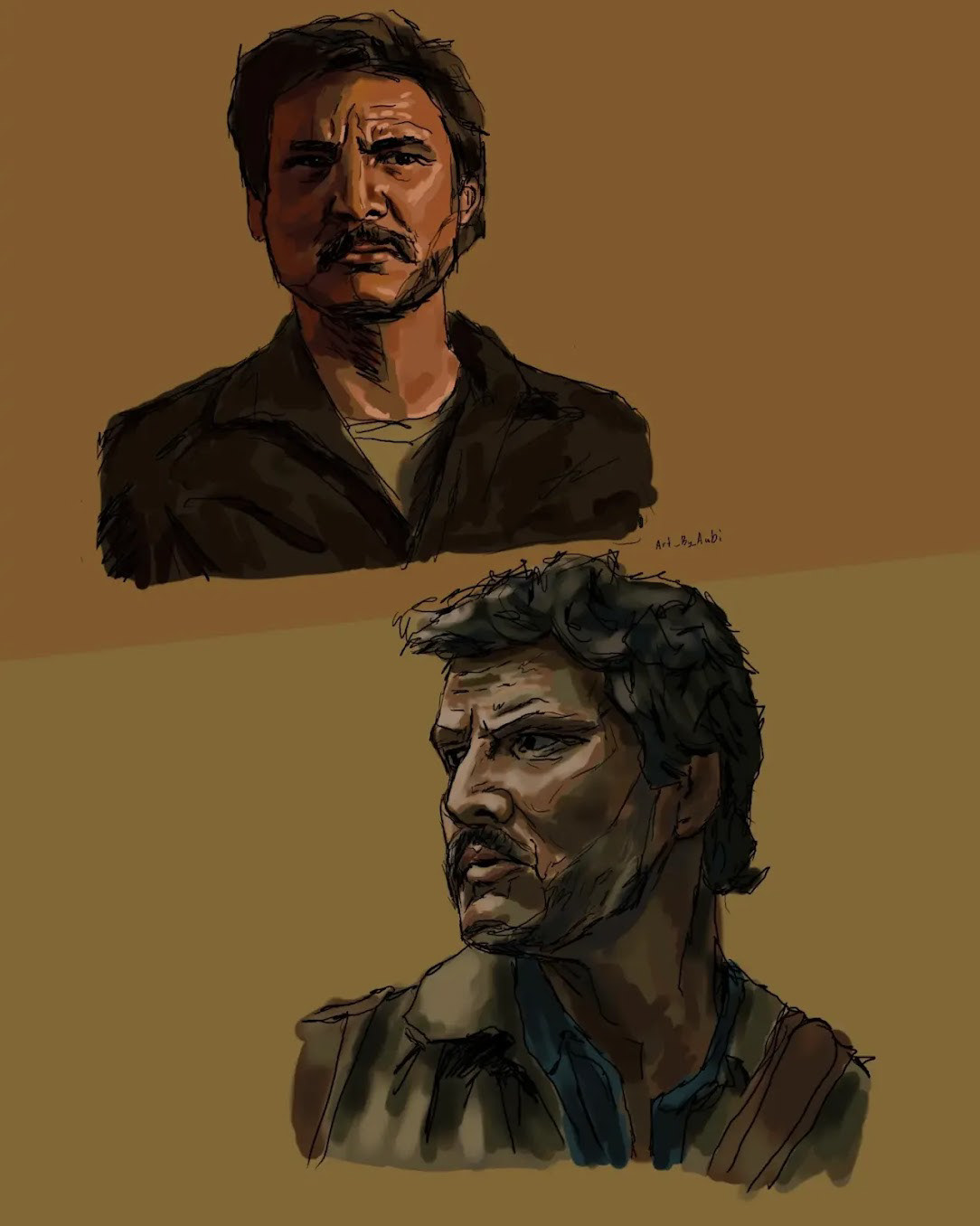 Pedro Pascal in the Last of Us study