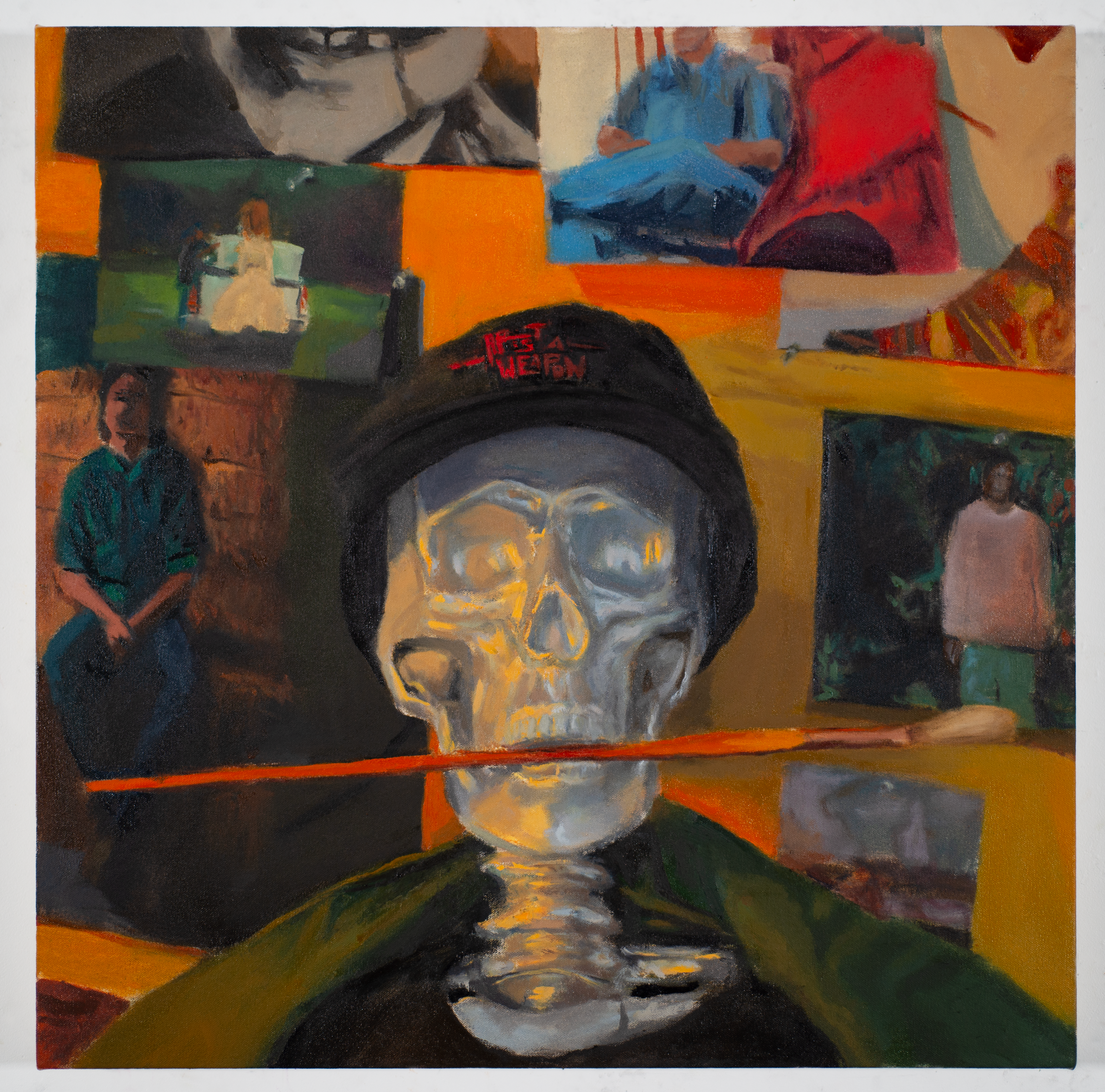 "Art is a Weapon", 2025, Oil on canvas, 23x23in