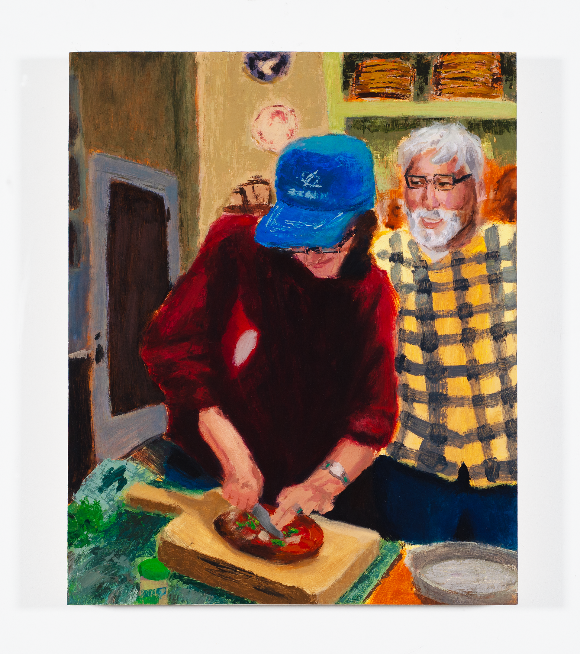 "Pizza Night" 2026, oil on braced panel