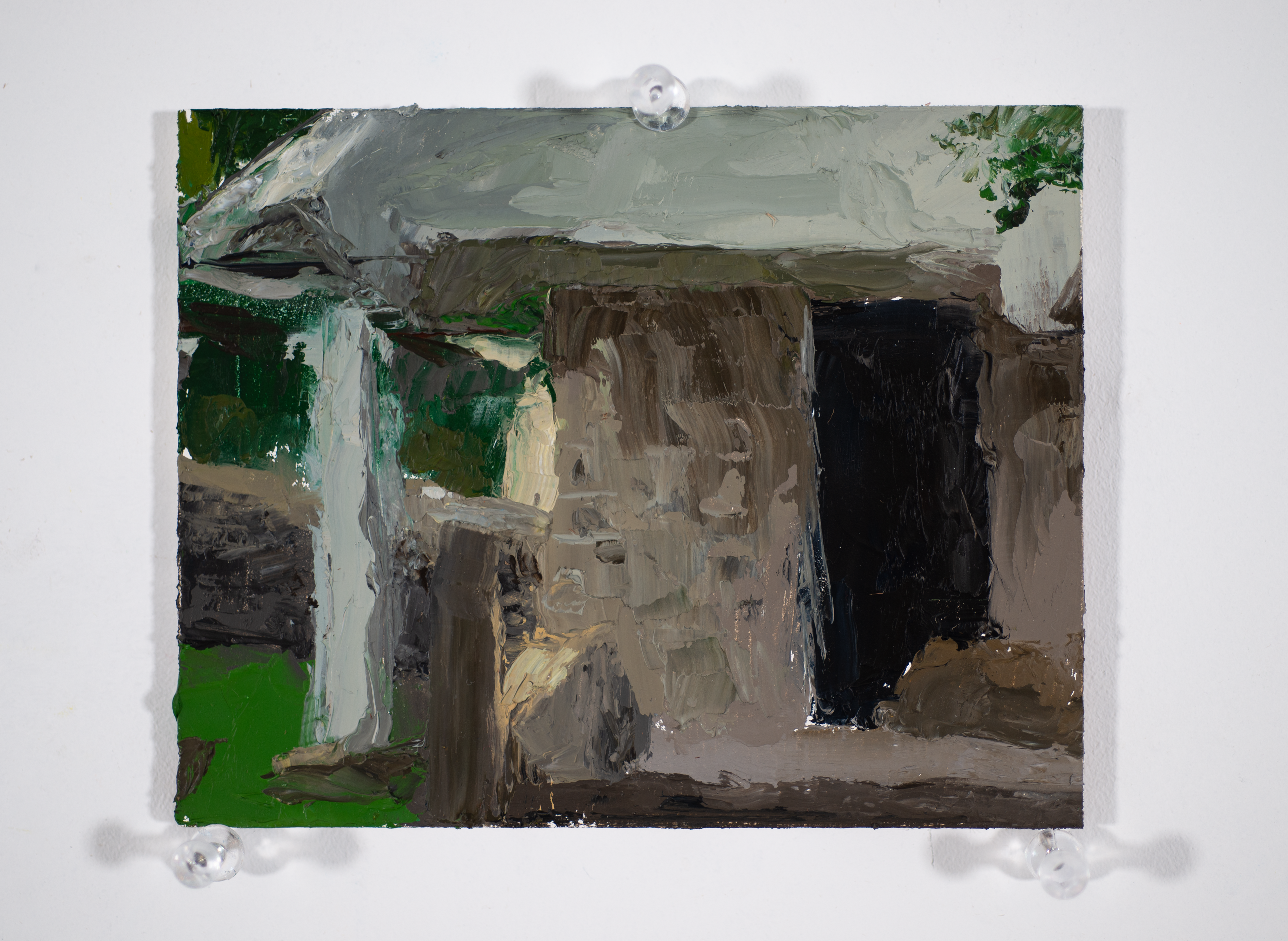 "Unsettled", 2025, Oil on panel, 5x4