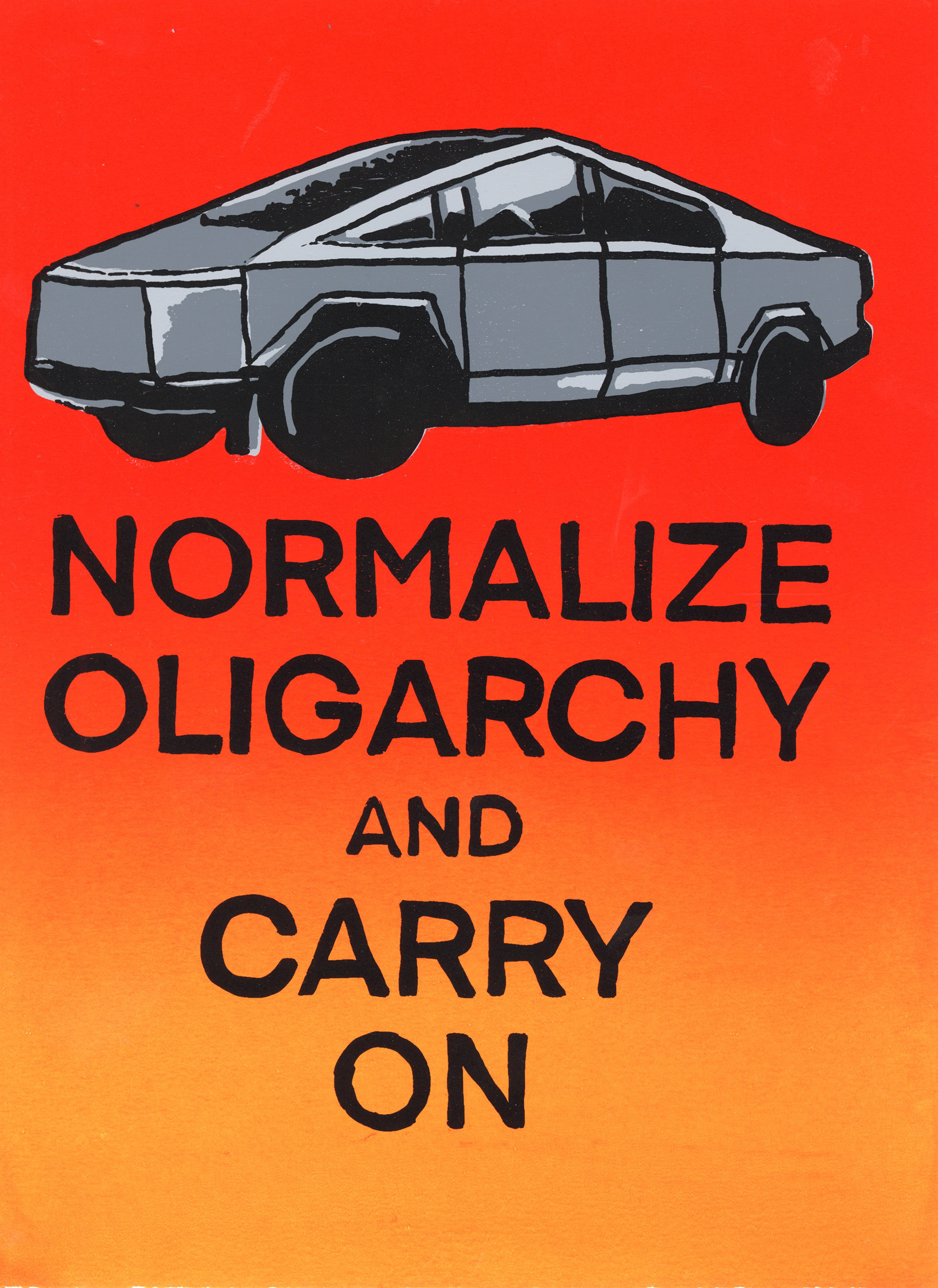 Normalize Oligarchy Screen Print - Gradient version (2025)