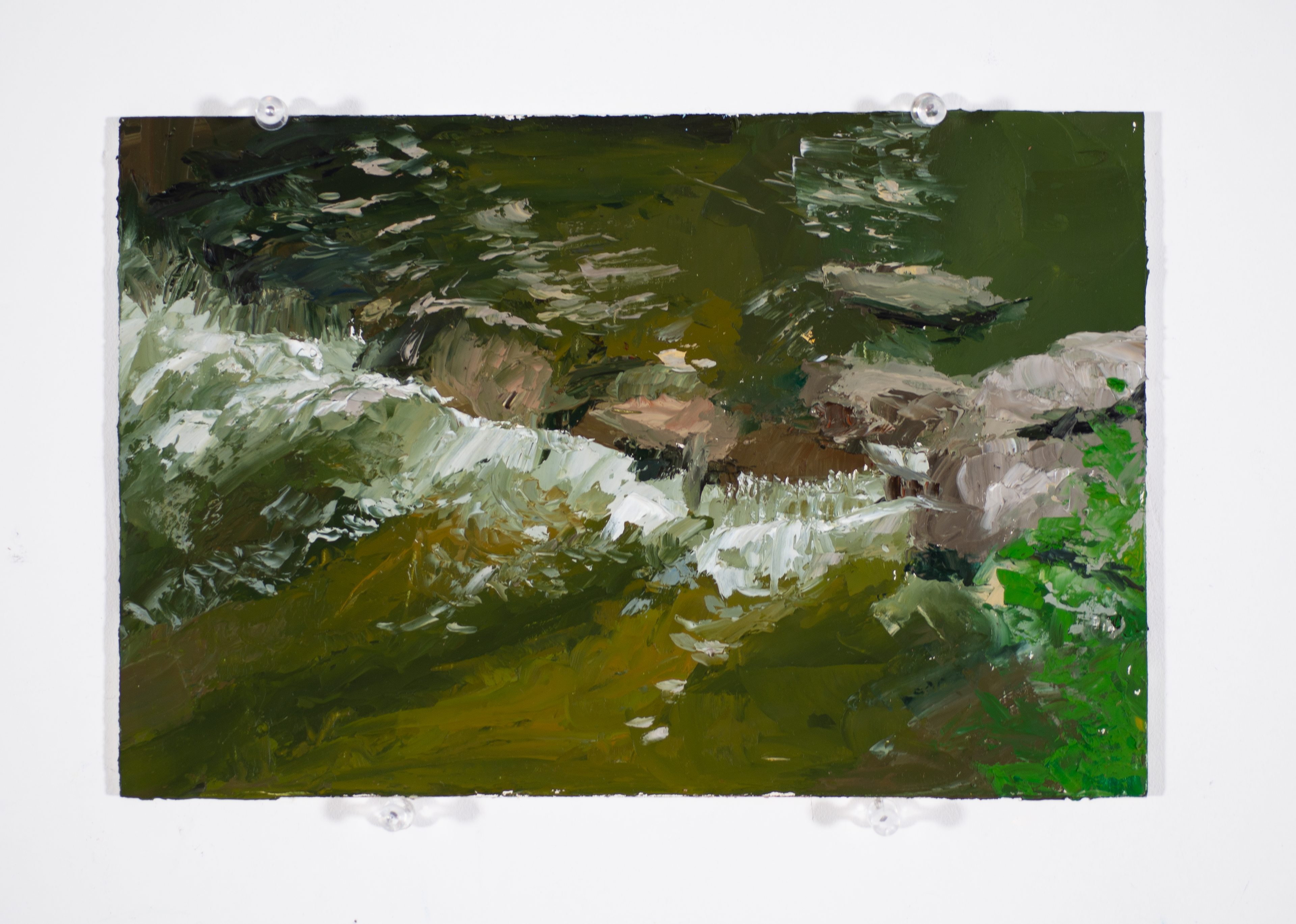 "Creek Rocks", 2025, Oil on panel, 6x10