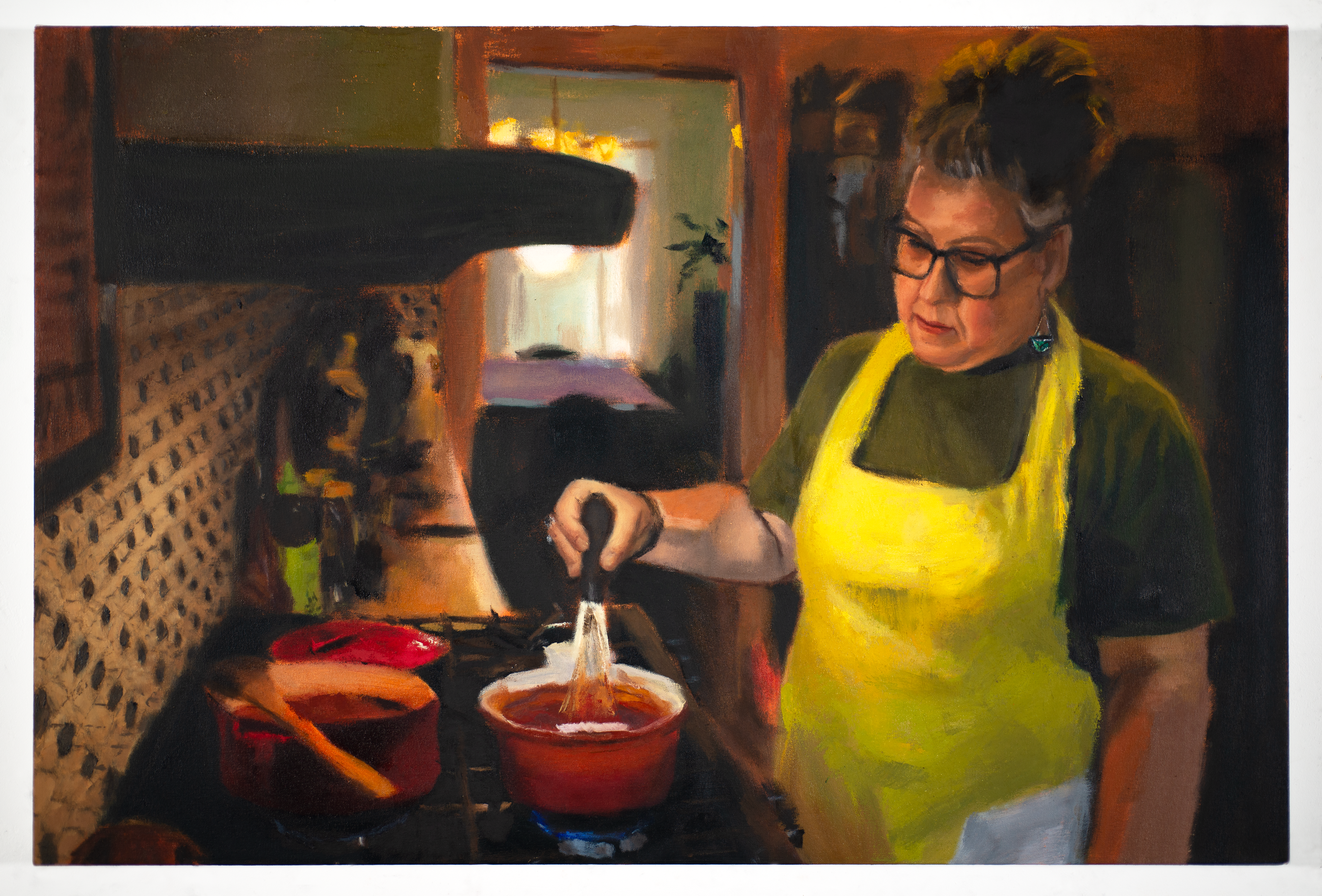 "Smash Garlic and the Patriarchy", 2025, Oil on canvas, 19.5x13in