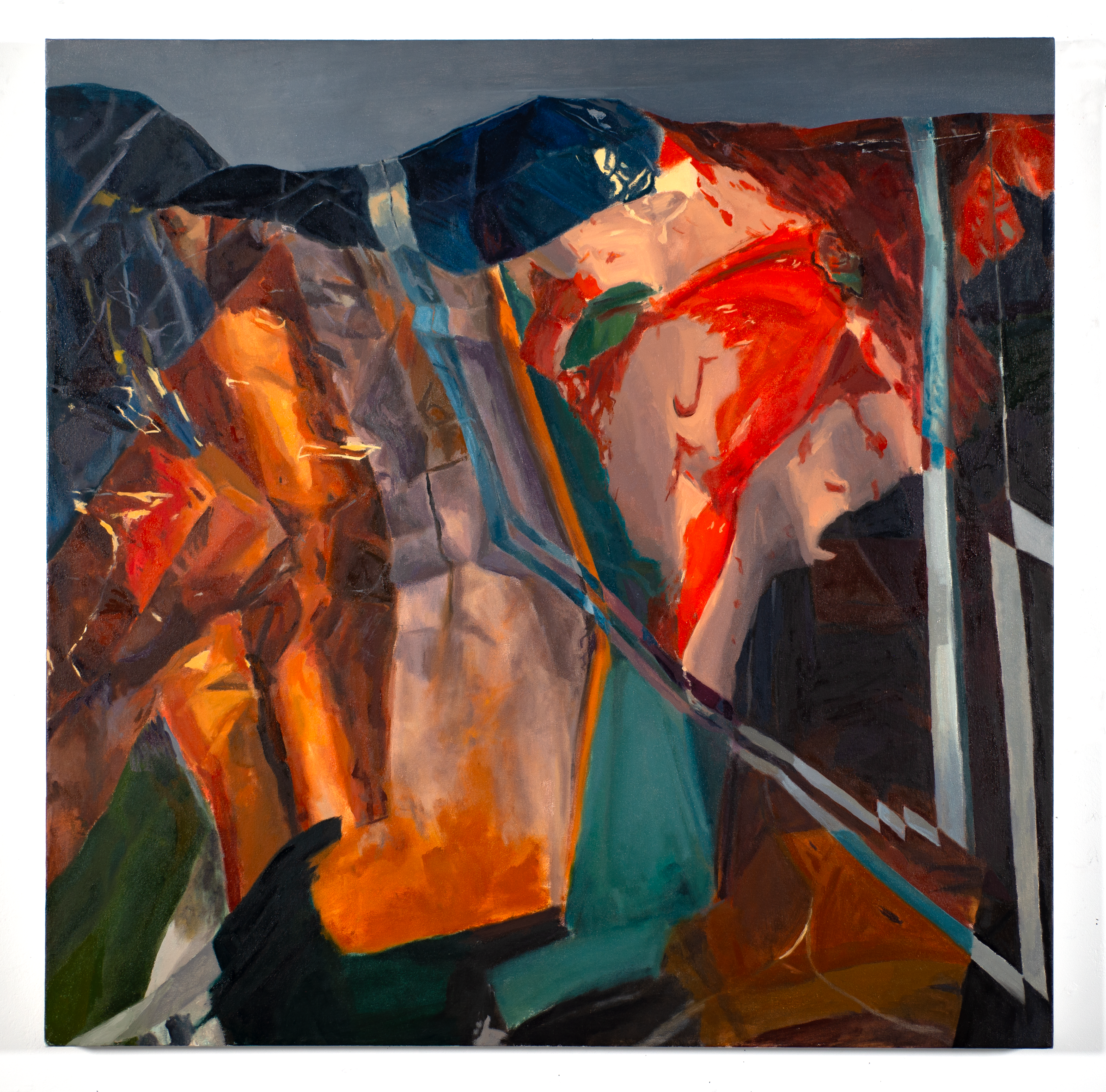 "Constructed Deconstructed Construction", 2025, Oil on canvas, 36x36