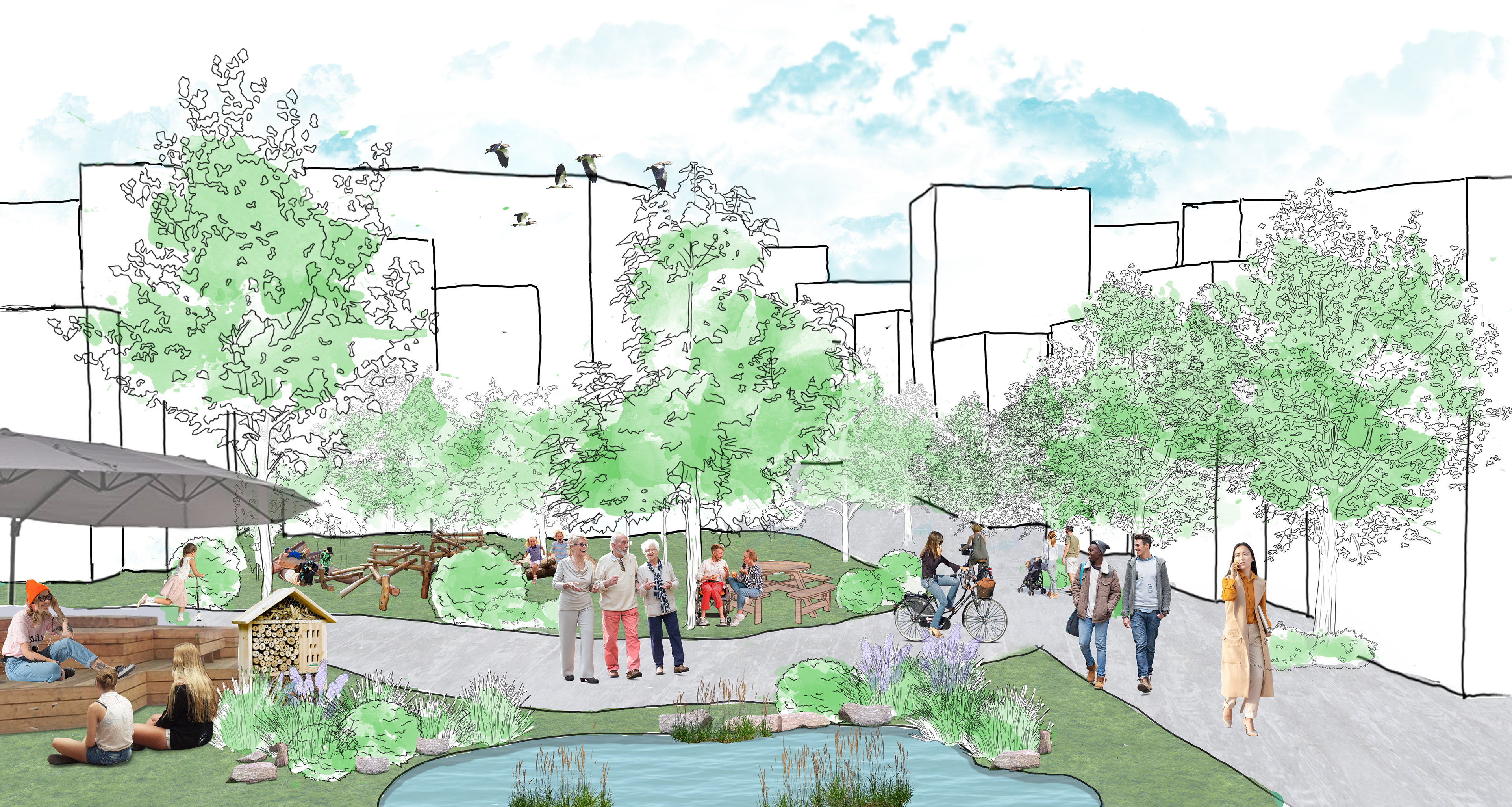 Urban Park Sketch