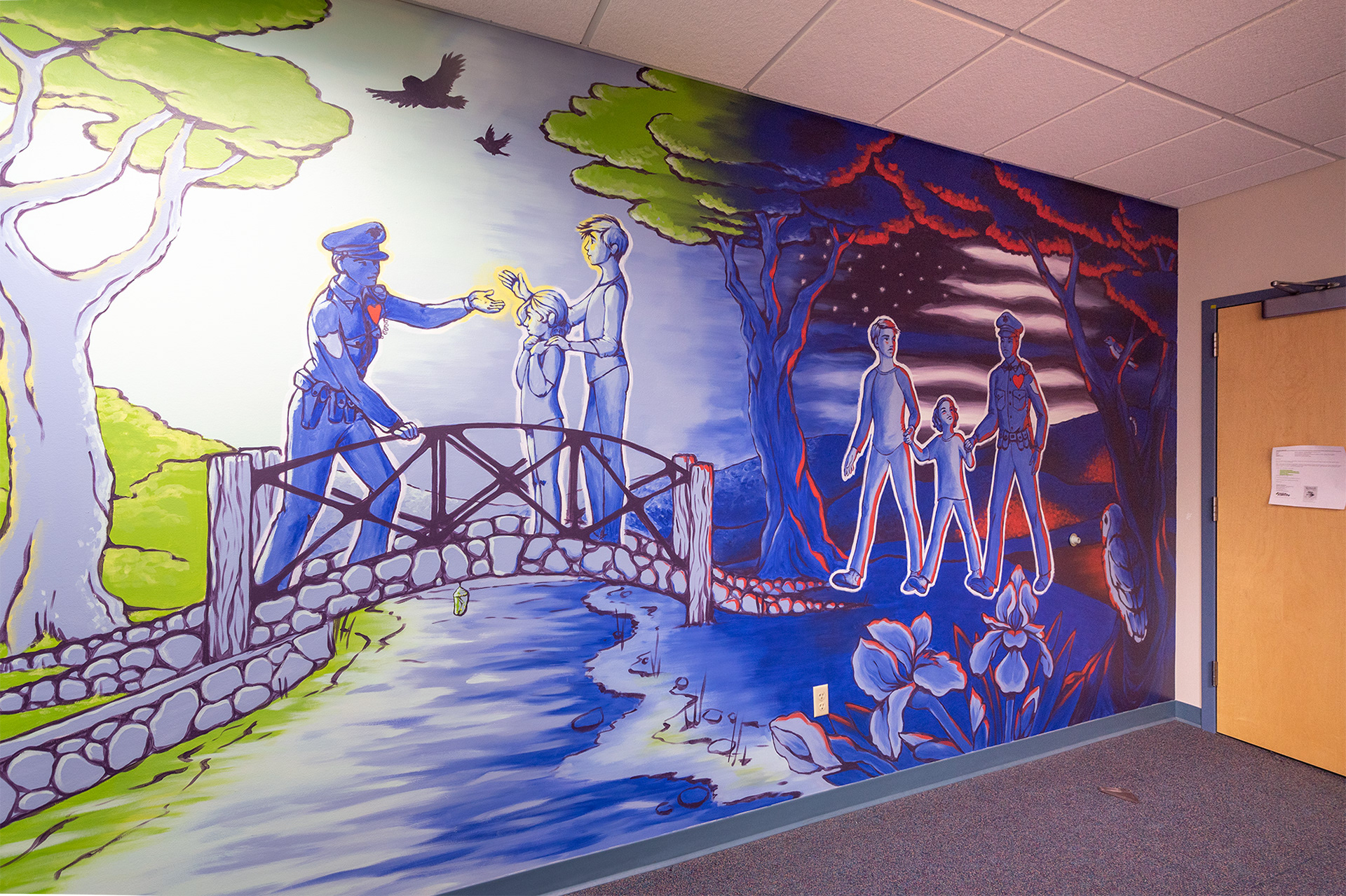 Wausau Police Department Victims Resource Unit Mural  |  "The Bridge" and "The Dark Side"