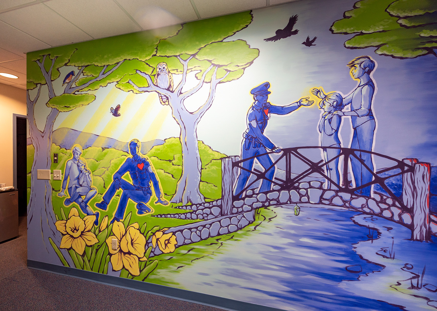 Wausau Police Department Victims Resource Unit Mural  |  "The Bridge" and "The Bright Side"