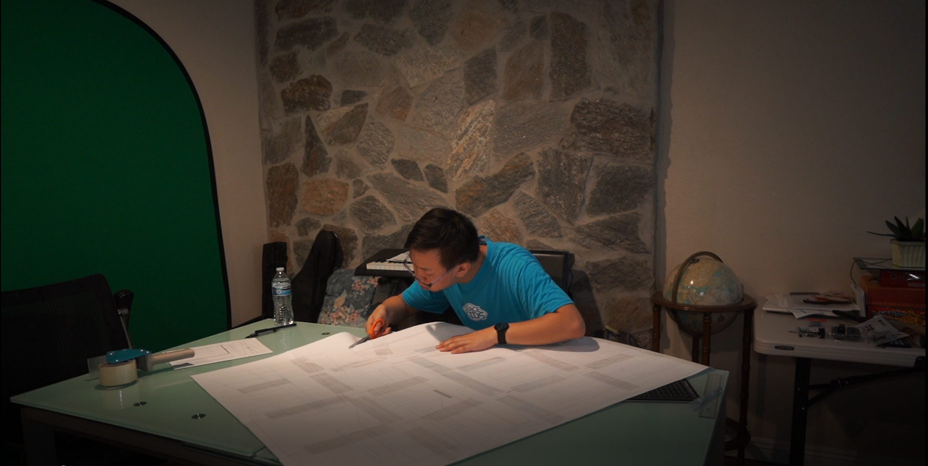 Cutting the Blueprint Drawing