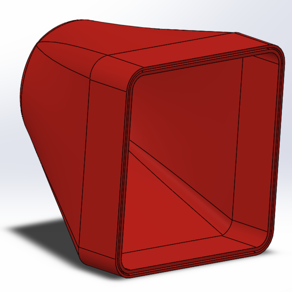 Nose Cone (black) and Nose Cone Mold (red)