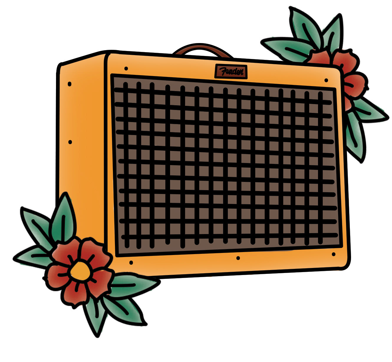 Personal tattoo design based on my Fender Blues Junior Amp