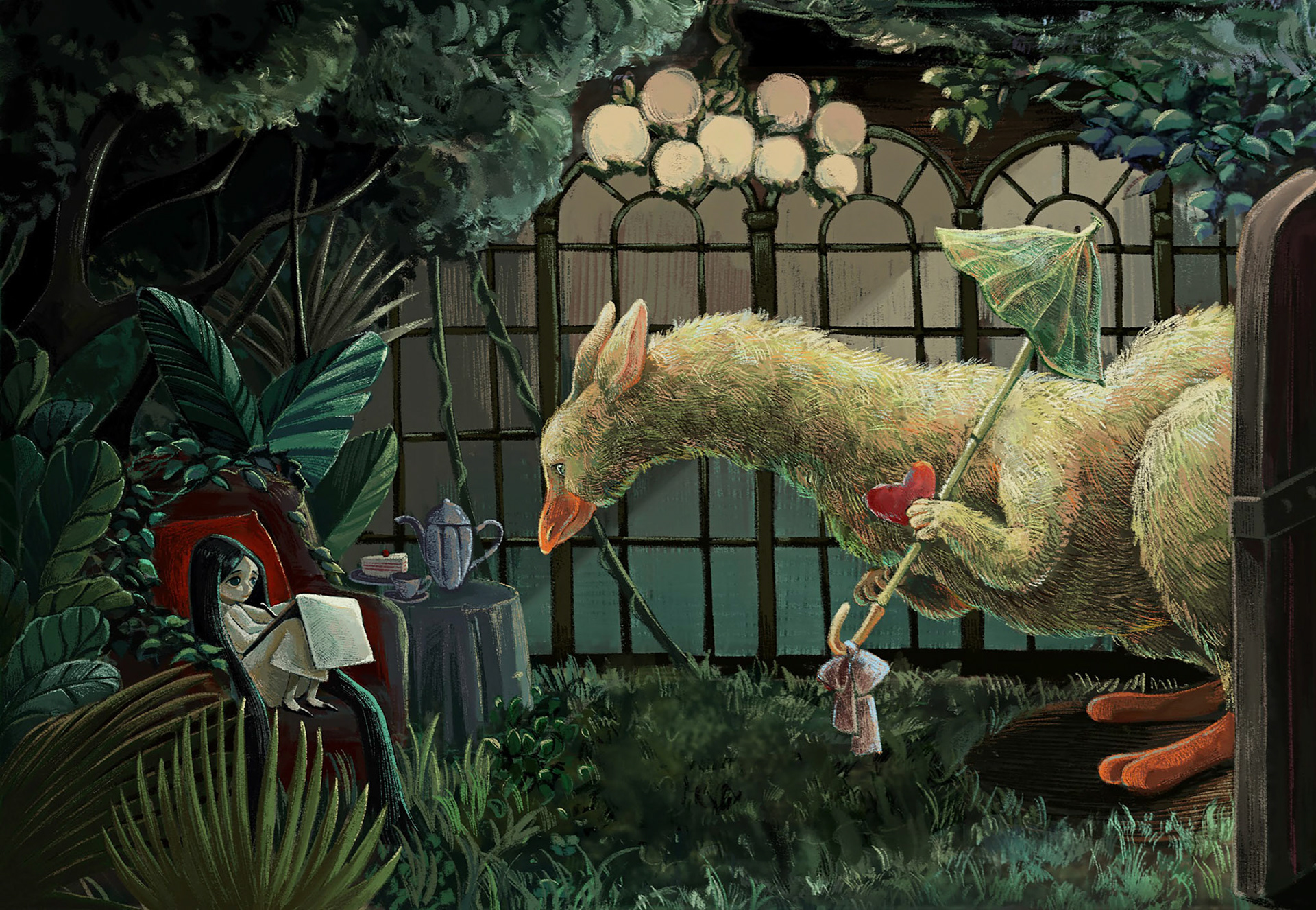 Birdrabit visit on a rainy night