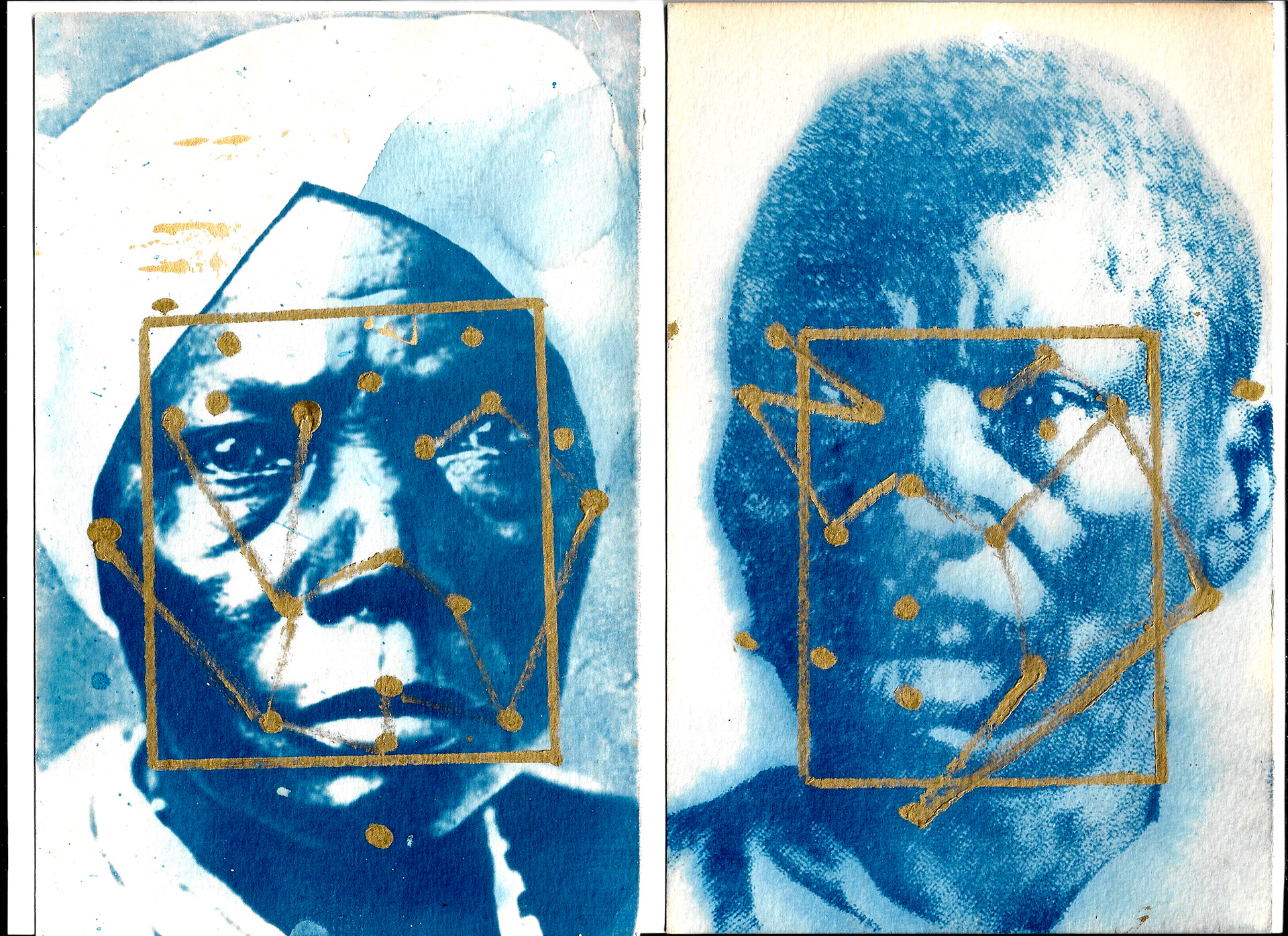 Constelaciones. Cyanotype on paper. 12 x 24 in