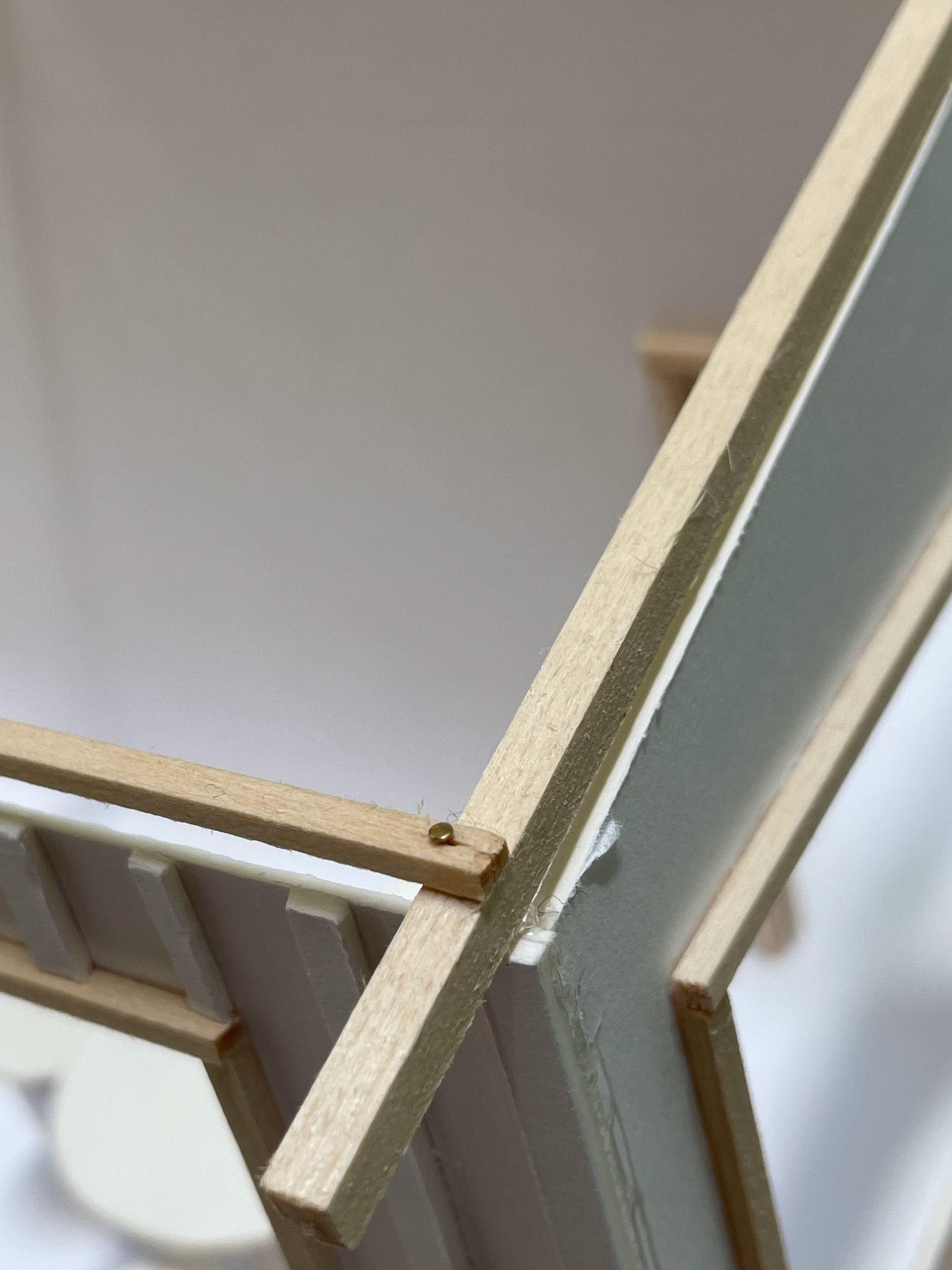 Pins proved to hold better than glue, at times.