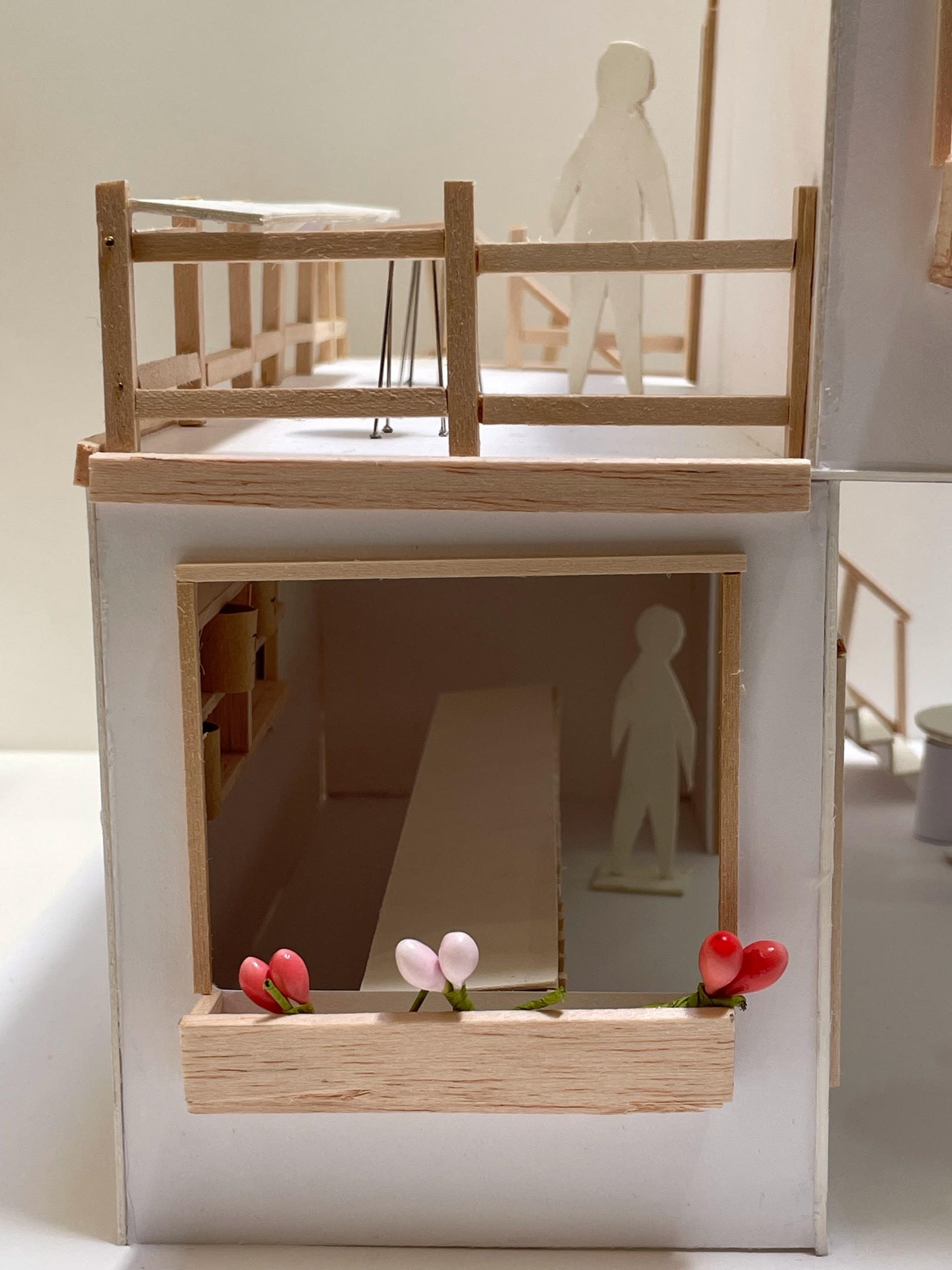 I made planter boxes with flowers