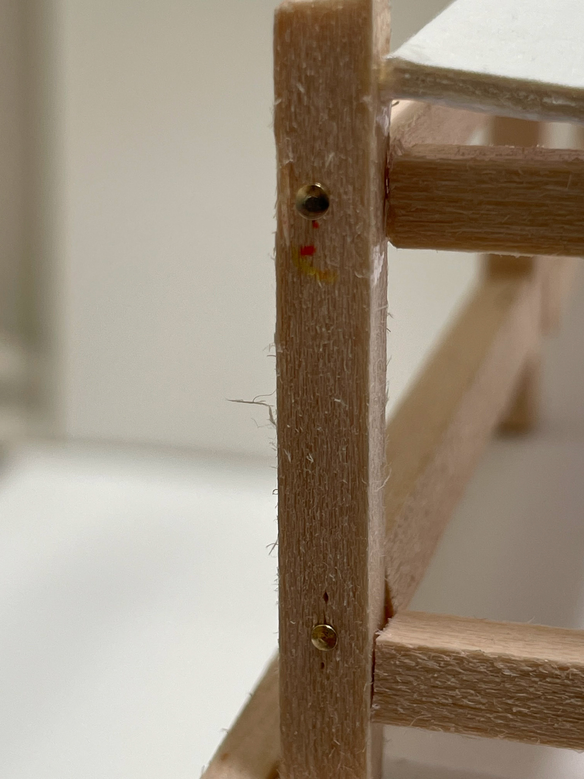 I used upholstery pins to nail the wood together