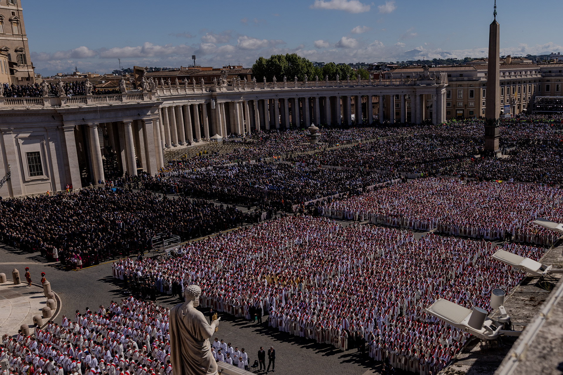 Thousands of faithful and clergy gathered for Pope Francis' funeral mass at the Vatican on April 26, 2025. Photo © Marek Ladzinski / FORUM