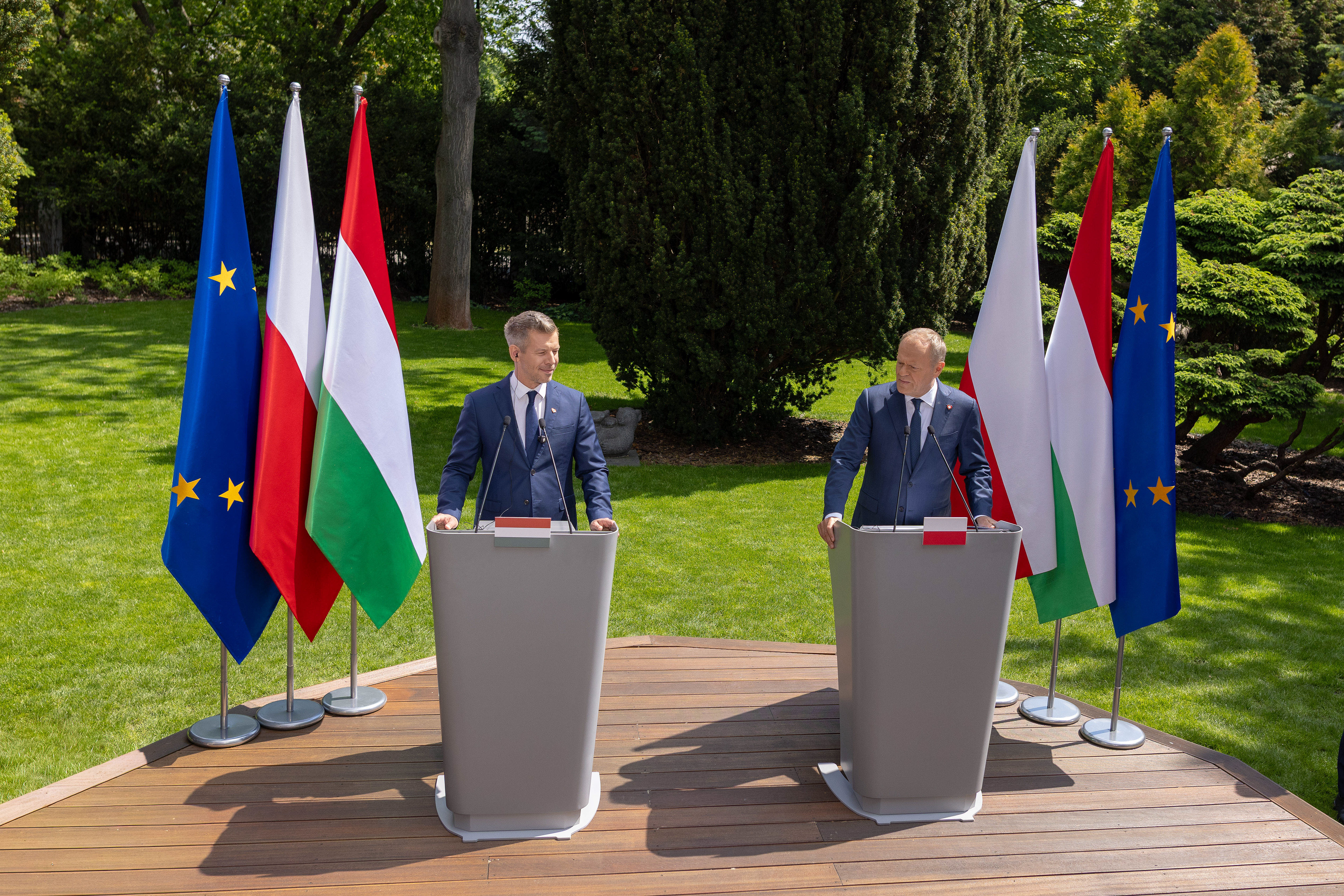 Press conference of Polish Prime Minister Donald Tusk and Hungarian Prime Minister Peter Magyar during the official visit to Poland. Photo © Marek Ladzinski