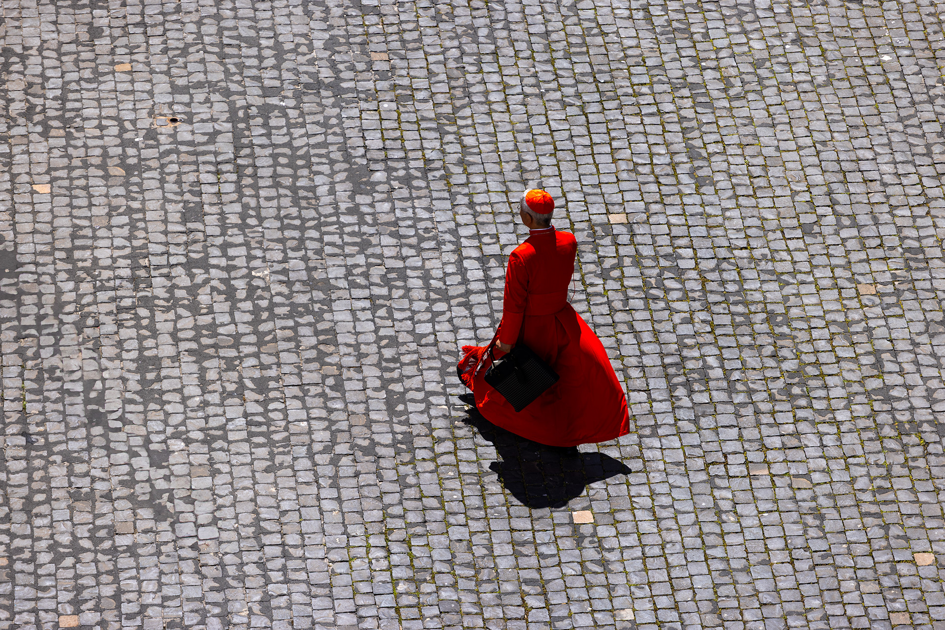 Bishop Lazarus You Heung-sik of South Korea leaves the Vatican after Pope Francis’ funeral Mass, heading to his car. Photo © Marek Ladzinski / FORUM