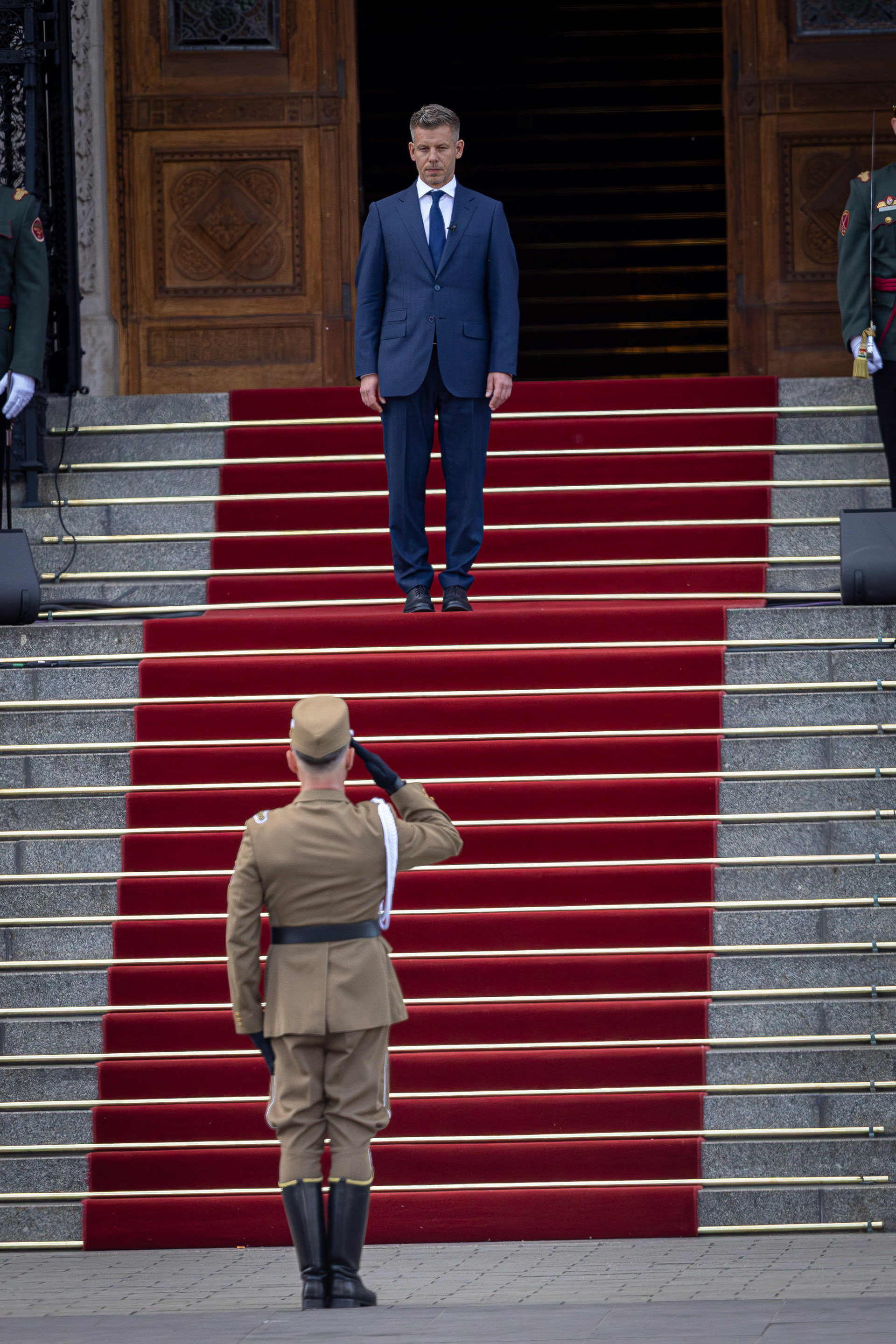 Hungarian Prime Minister Peter Magyar receives military honors in Budapest. Photo © Marek Ladzinski