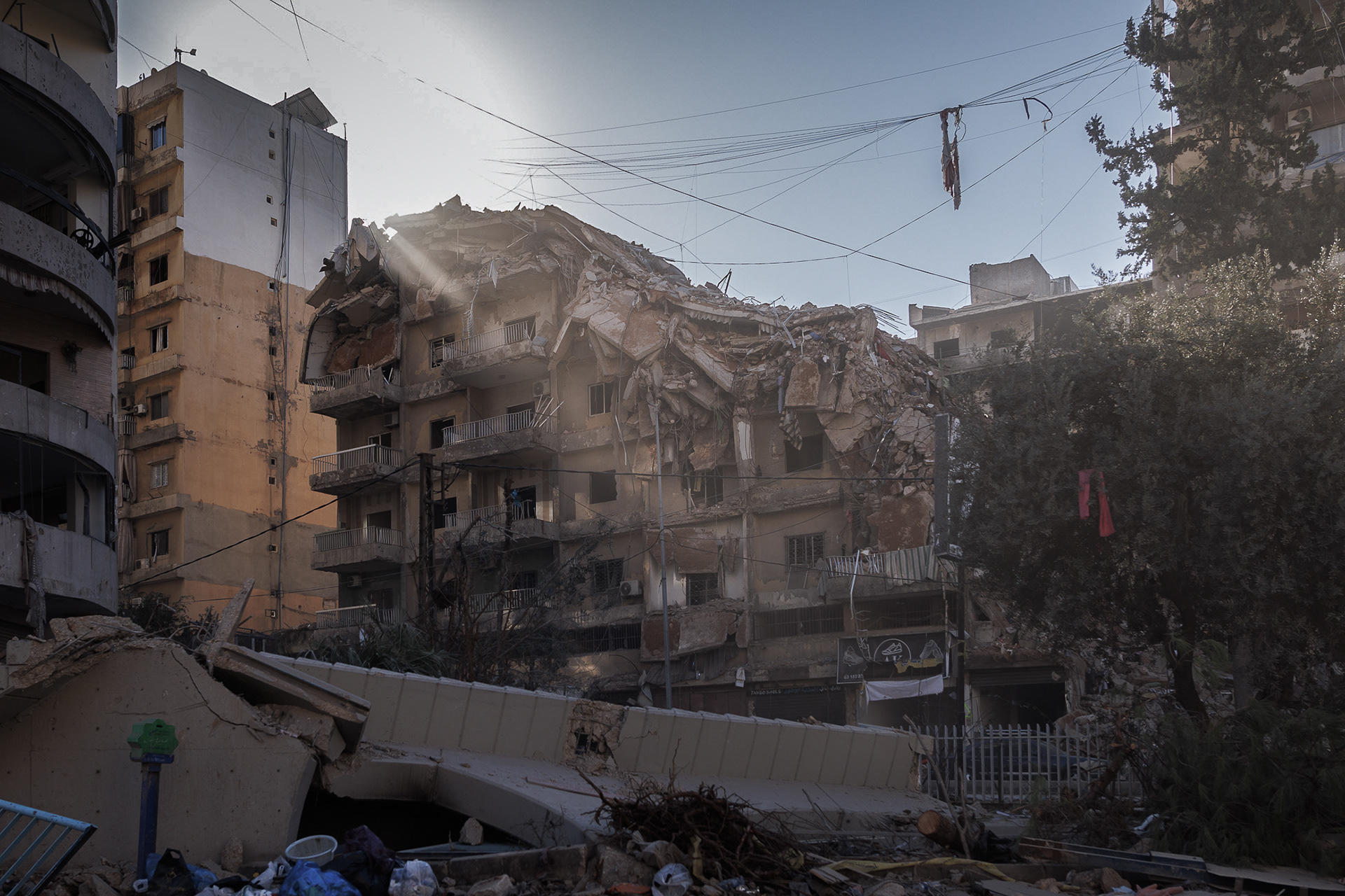 One of the settlements in Lebanon. Israeli airstrikes in Lebanon led to the deaths of 4,047 people, including 316 children and 790 women. Approximately 60,000 Israelis were displaced. Photo © Marek Ladzinski.