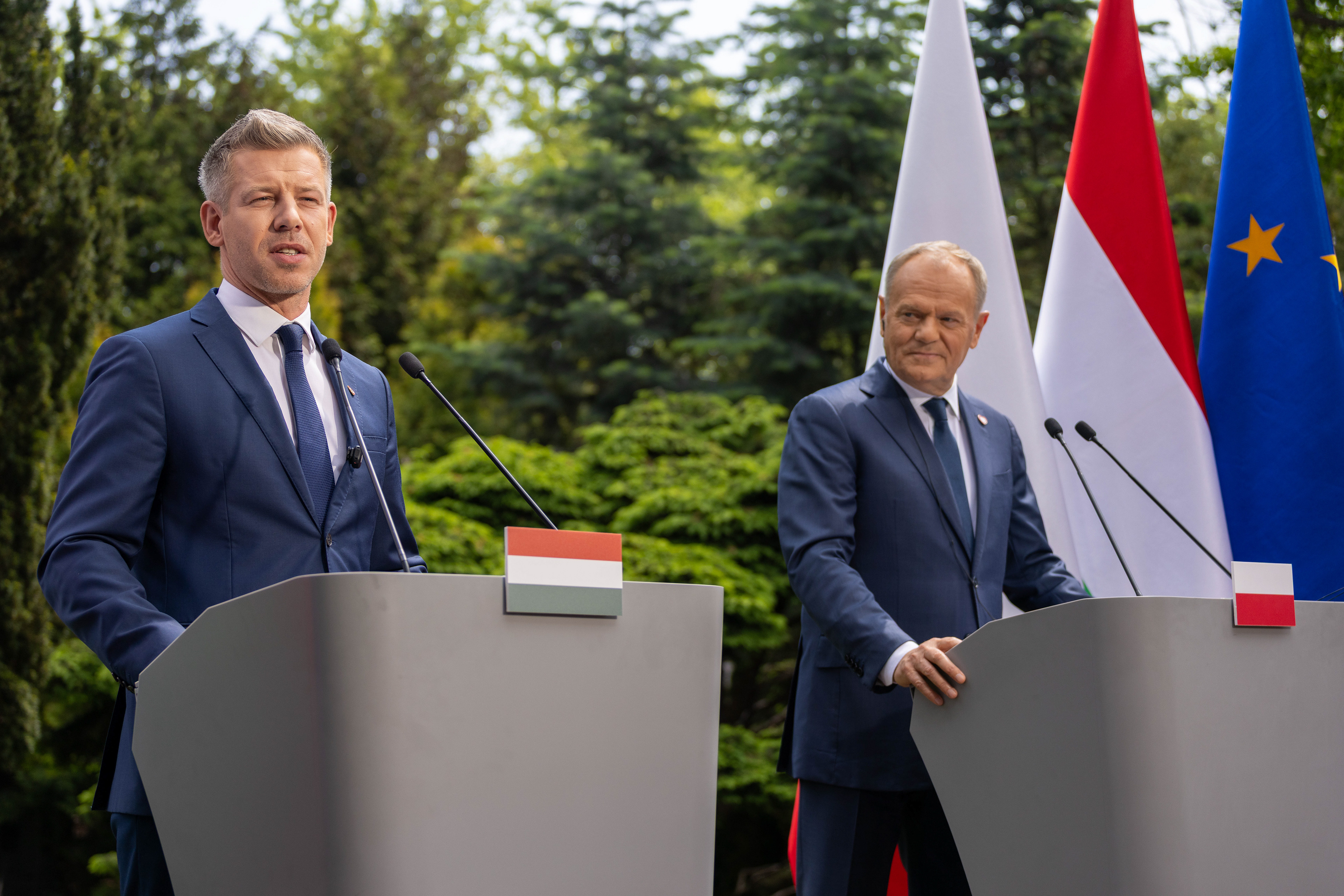 Press conference of Polish Prime Minister Donald Tusk and Hungarian Prime Minister Peter Magyar during the official visit to Poland. Photo © Marek Ladzinski