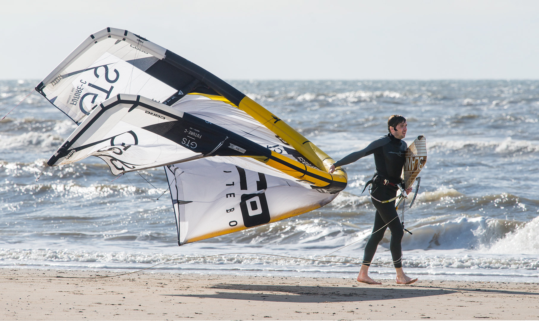 Kitesurfer on the beach