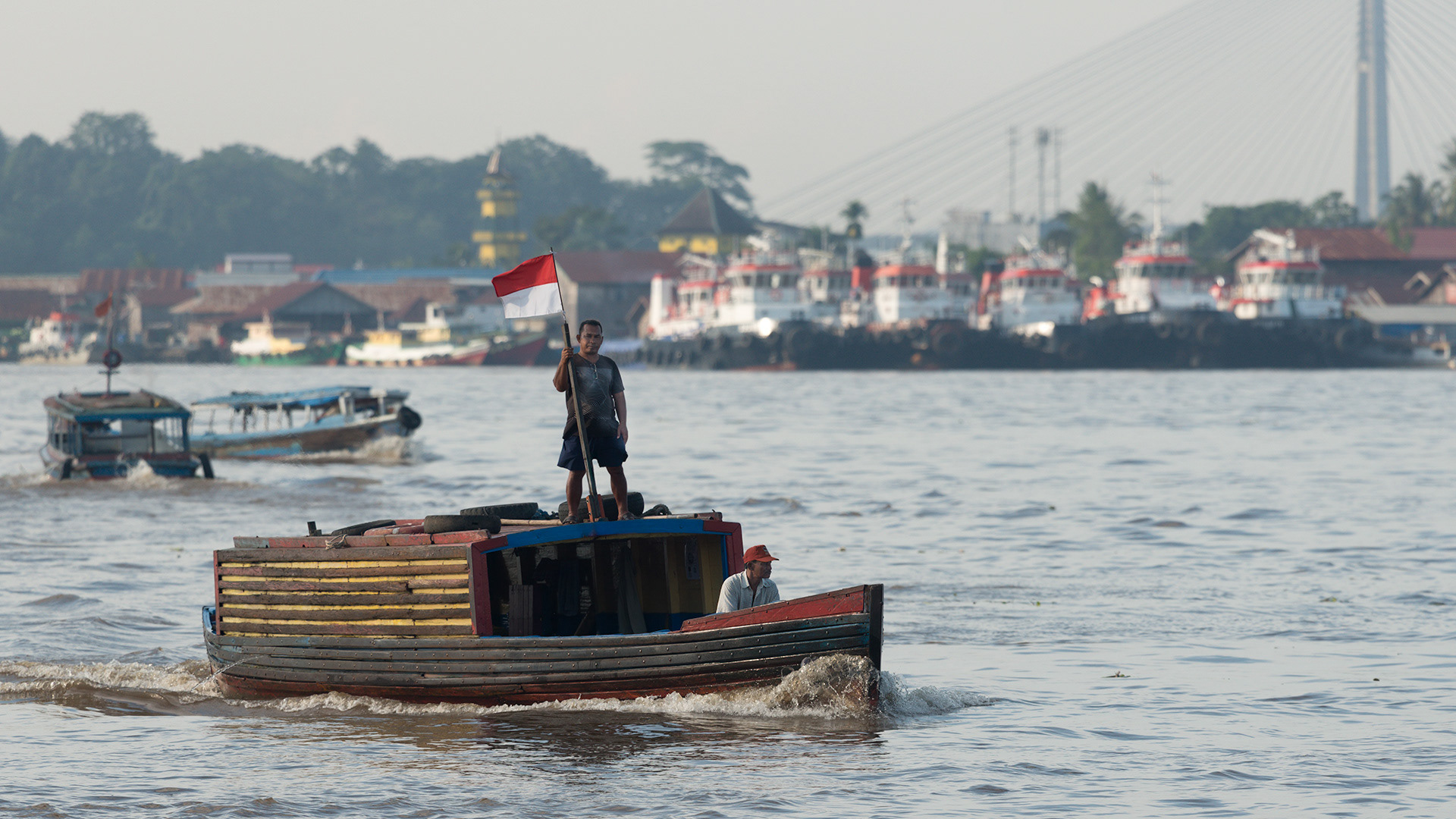 On the Mahakam River. Samarinda, Indonesia.