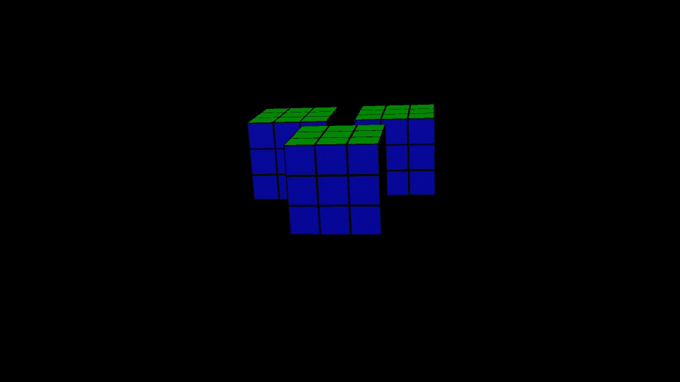 Triple Rubik cubes
