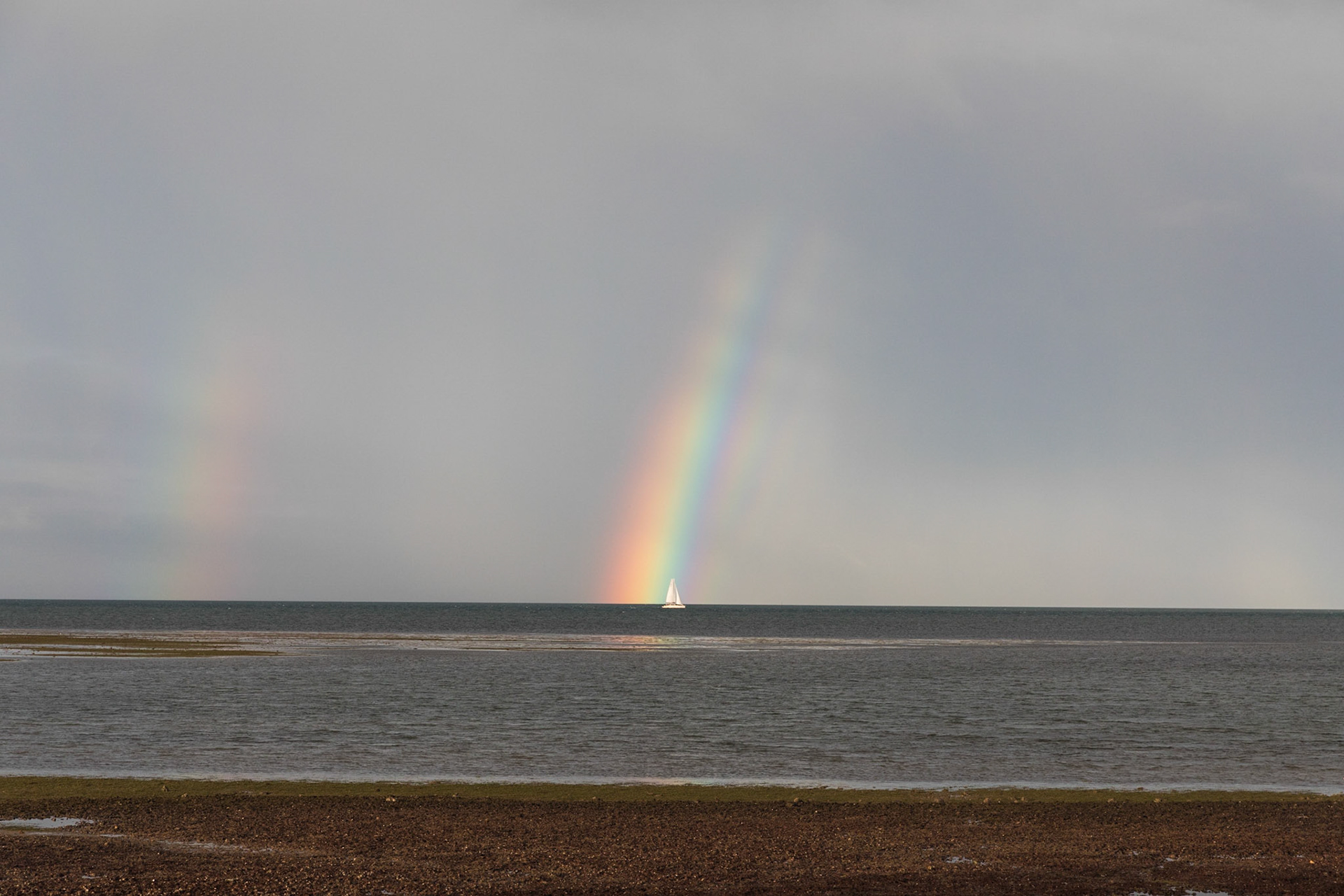 Sail boat at the end of the rainbow, Wellington Point