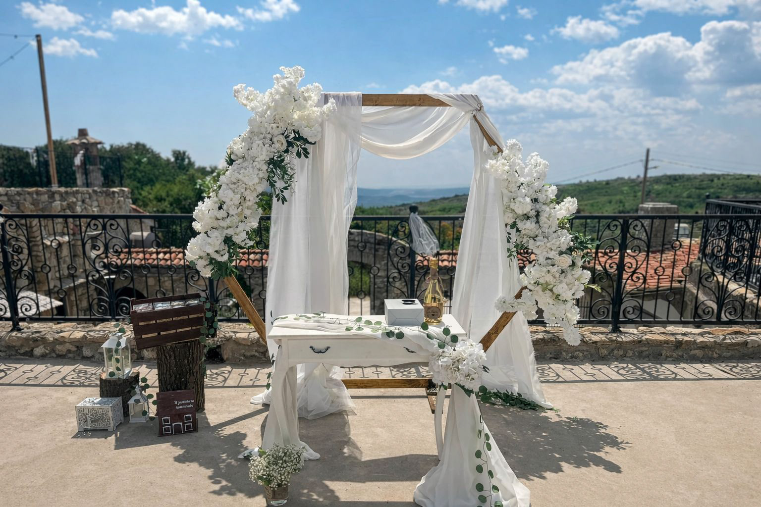 Дървена арка за сватба. Идеи за украса.