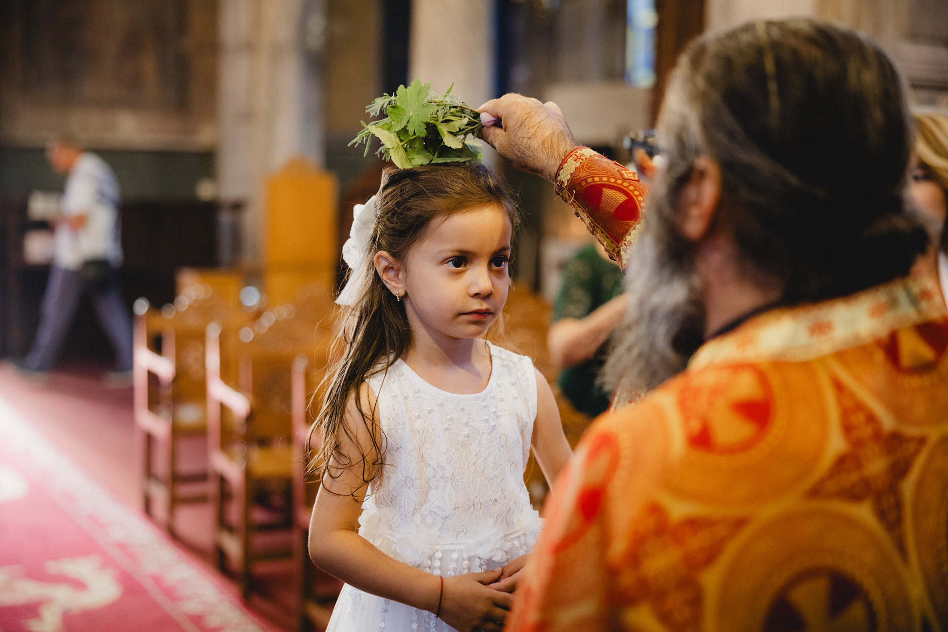 Здравец за поръсване - част от ритуала по свето кръщение заснето от фотограф Бургас