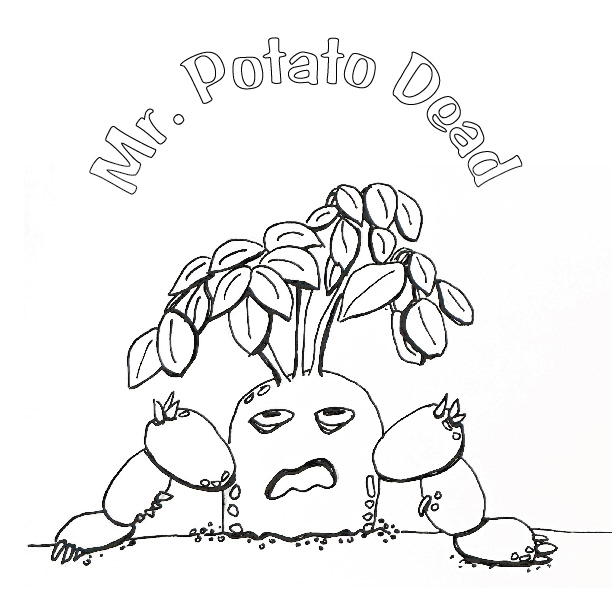 Mr. Potato Dead in pencil & ink