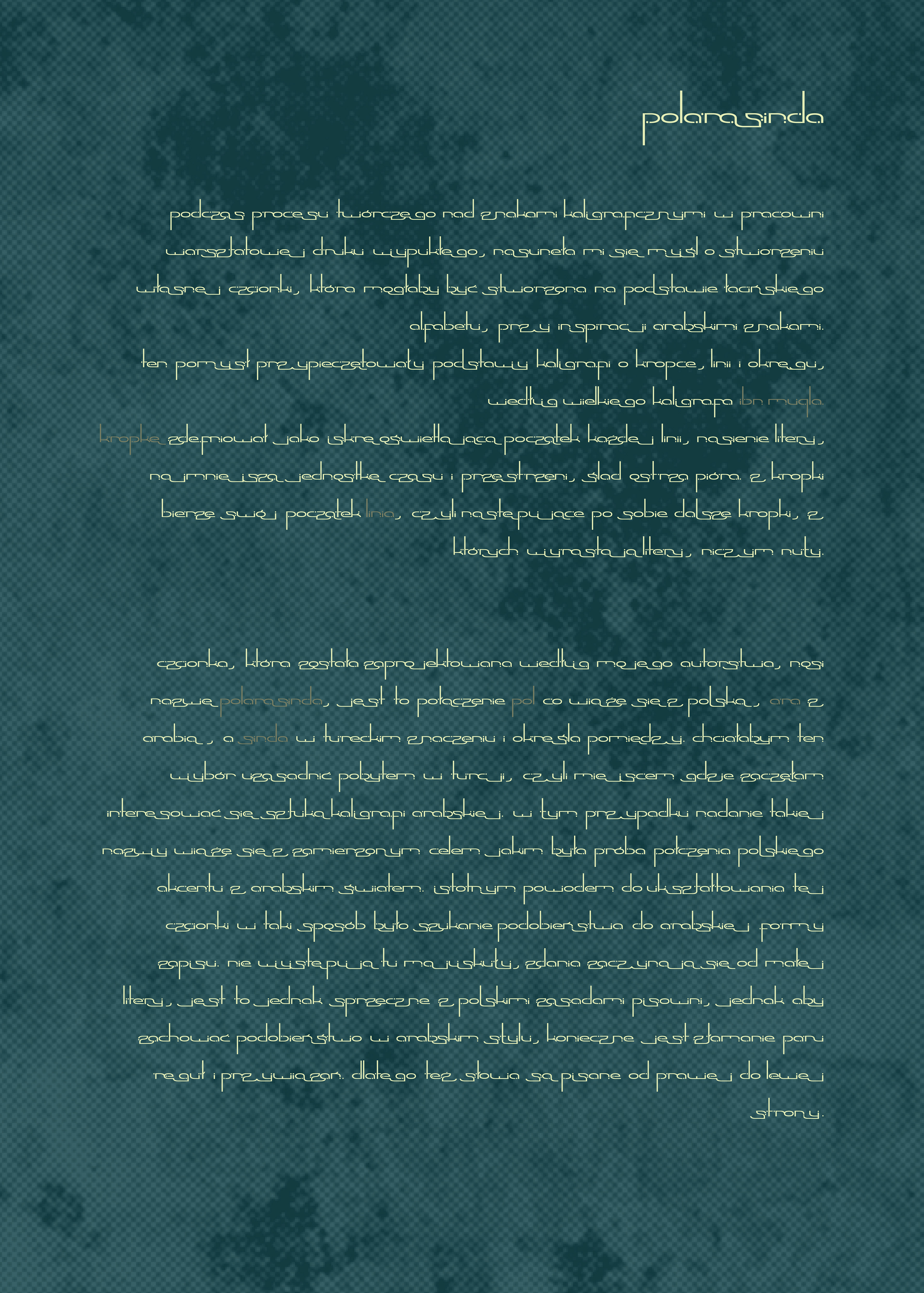 font design - POLARASINDA